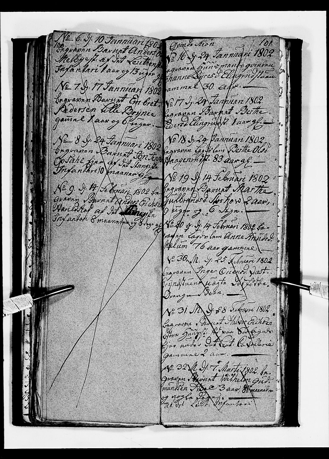 Romedal prestekontor, SAH/PREST-004/L/L0003: Parish register (copy) no. 3, 1801-1806, p. 100-101