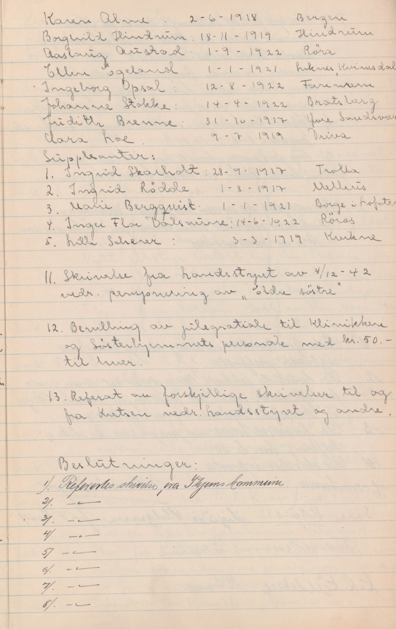 Trondheim Røde Kors, TRKO/PA-1204/A/Aa/L0003: Møtebok, 1942-1952, p. 5