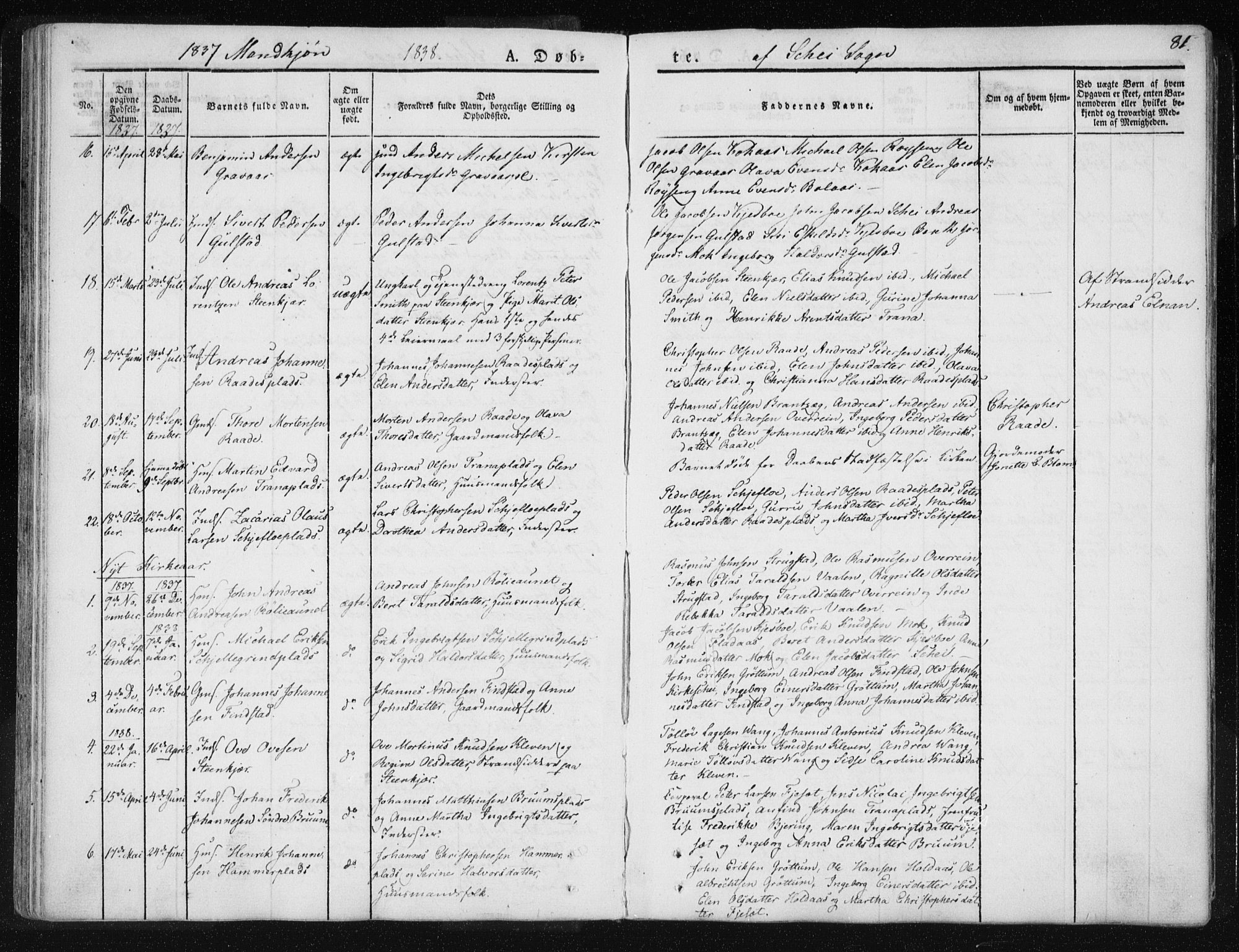 Ministerialprotokoller, klokkerbøker og fødselsregistre - Nord-Trøndelag, SAT/A-1458/735/L0339: Parish register (official) no. 735A06 /2, 1836-1848, p. 81