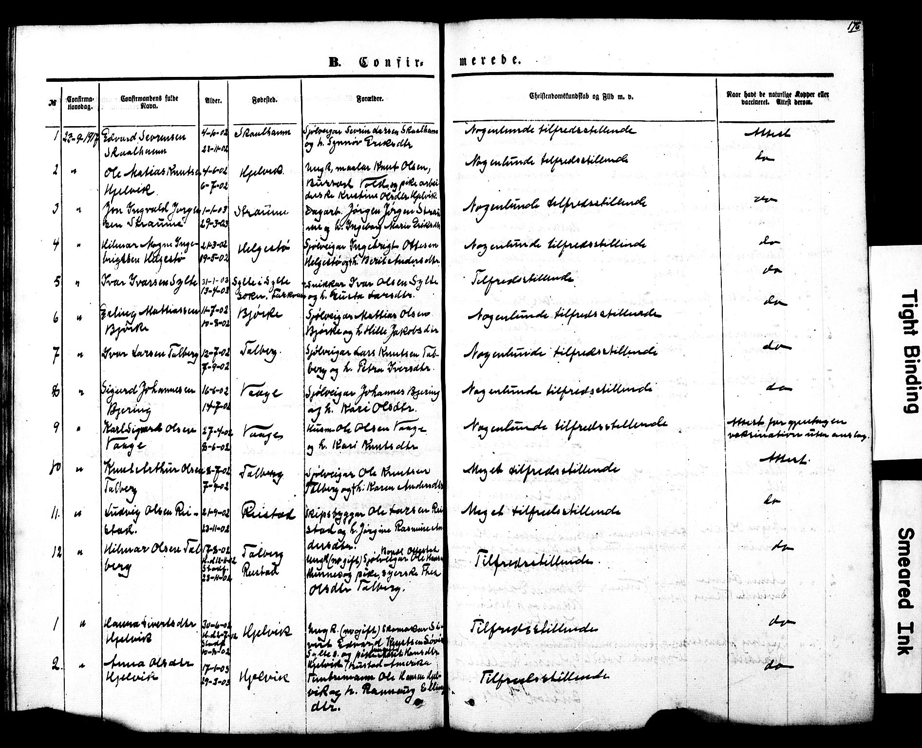 Ministerialprotokoller, klokkerbøker og fødselsregistre - Møre og Romsdal, SAT/A-1454/550/L0618: Parish register (copy) no. 550C01, 1870-1927, p. 176