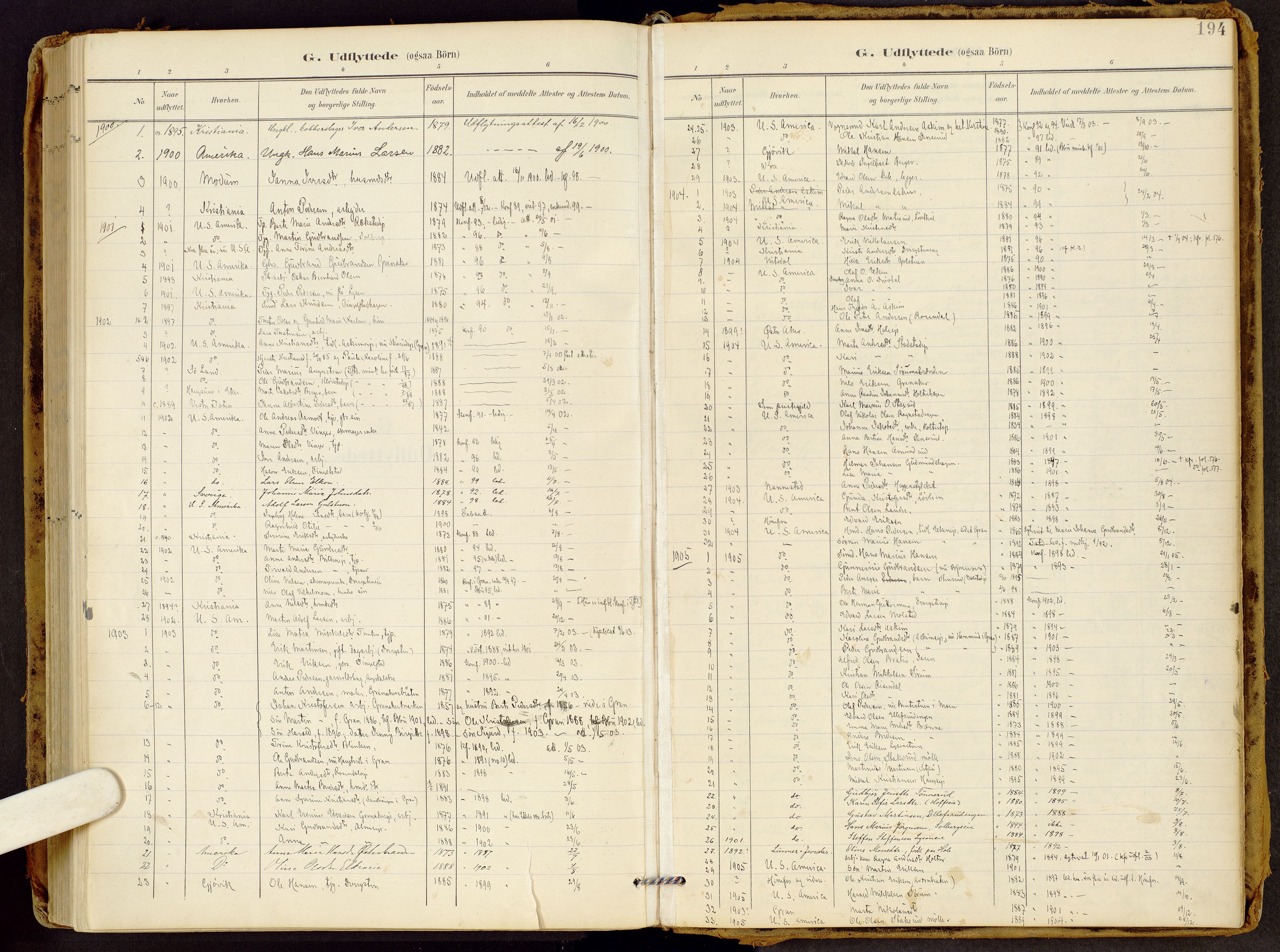 Brandbu prestekontor, AV/SAH-PREST-114/H/Ha/Haa/L0002: Parish register (official) no. 2, 1899-1914, p. 194