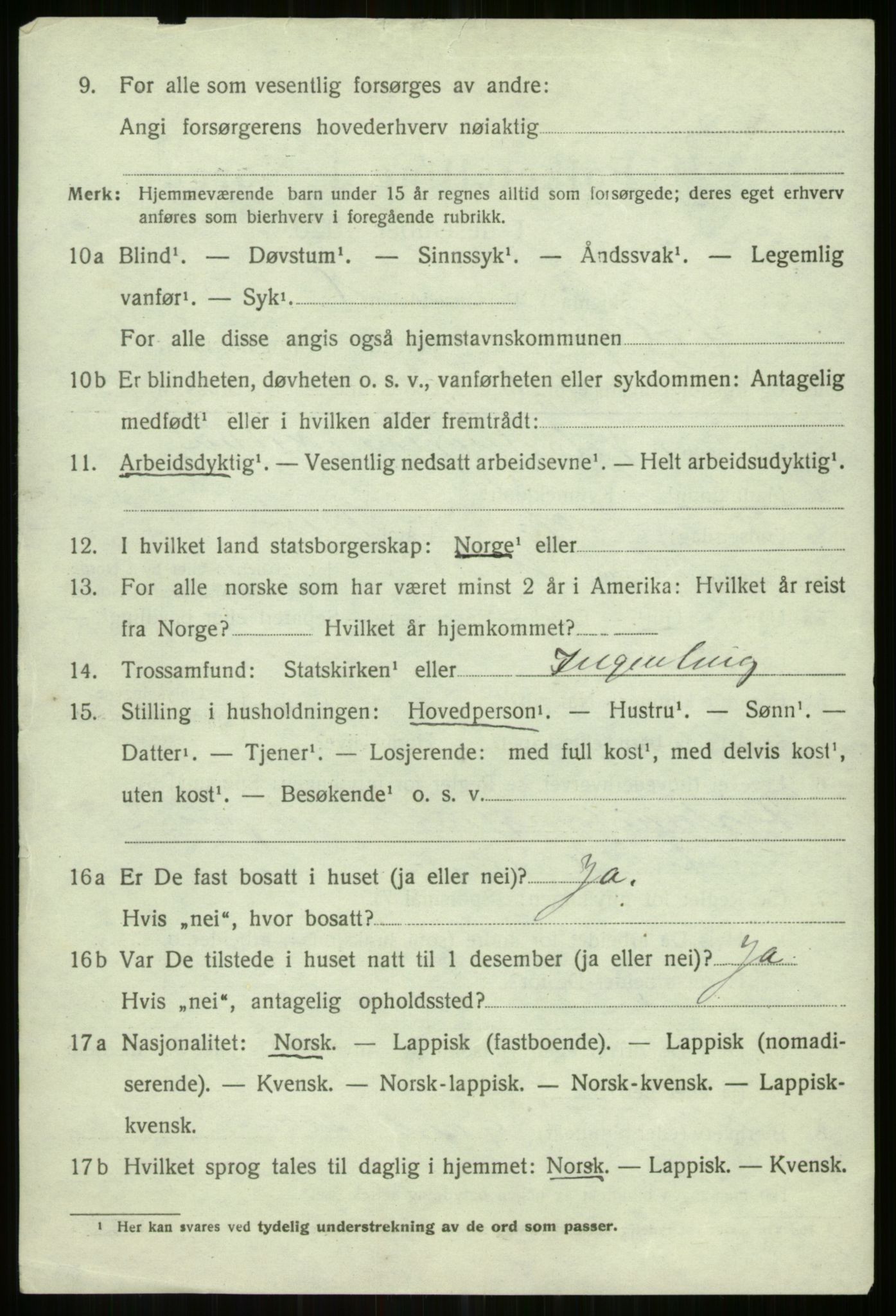 SATØ, 1920 census for Helgøy, 1920, p. 1932