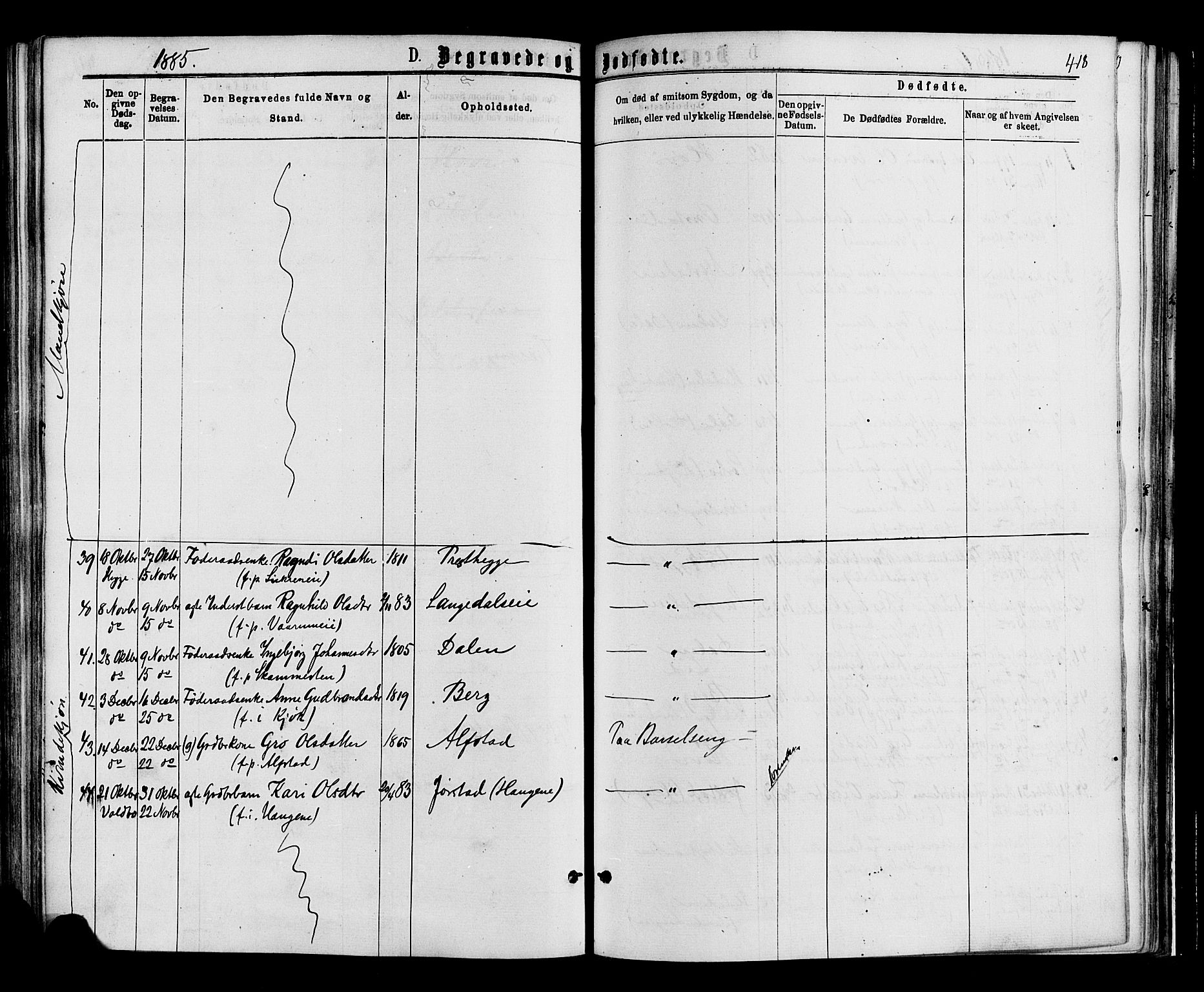 Øystre Slidre prestekontor, SAH/PREST-138/H/Ha/Haa/L0002: Parish register (official) no. 2, 1874-1886, p. 418