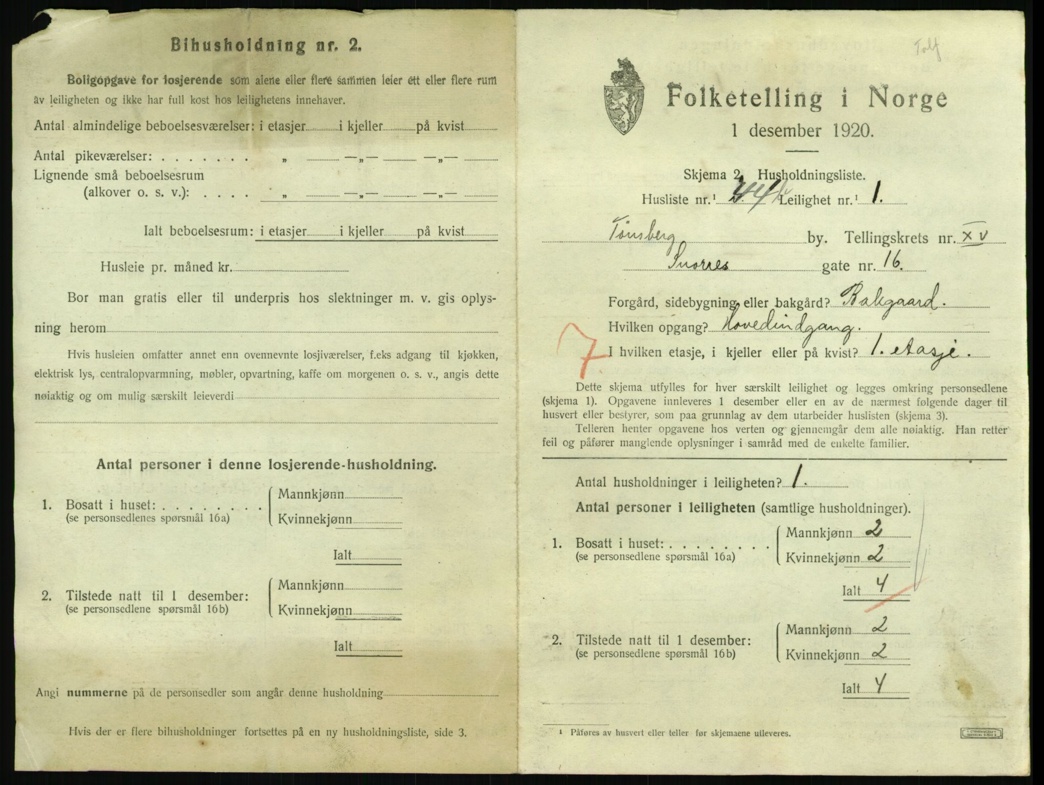 SAKO, 1920 census for Tønsberg, 1920, p. 6295