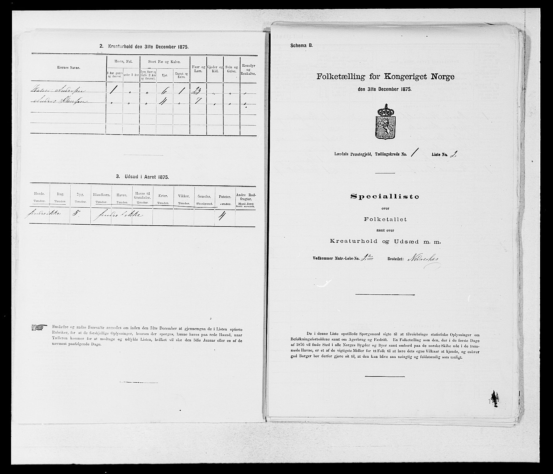 SAB, 1875 census for 1422P Lærdal, 1875, p. 891