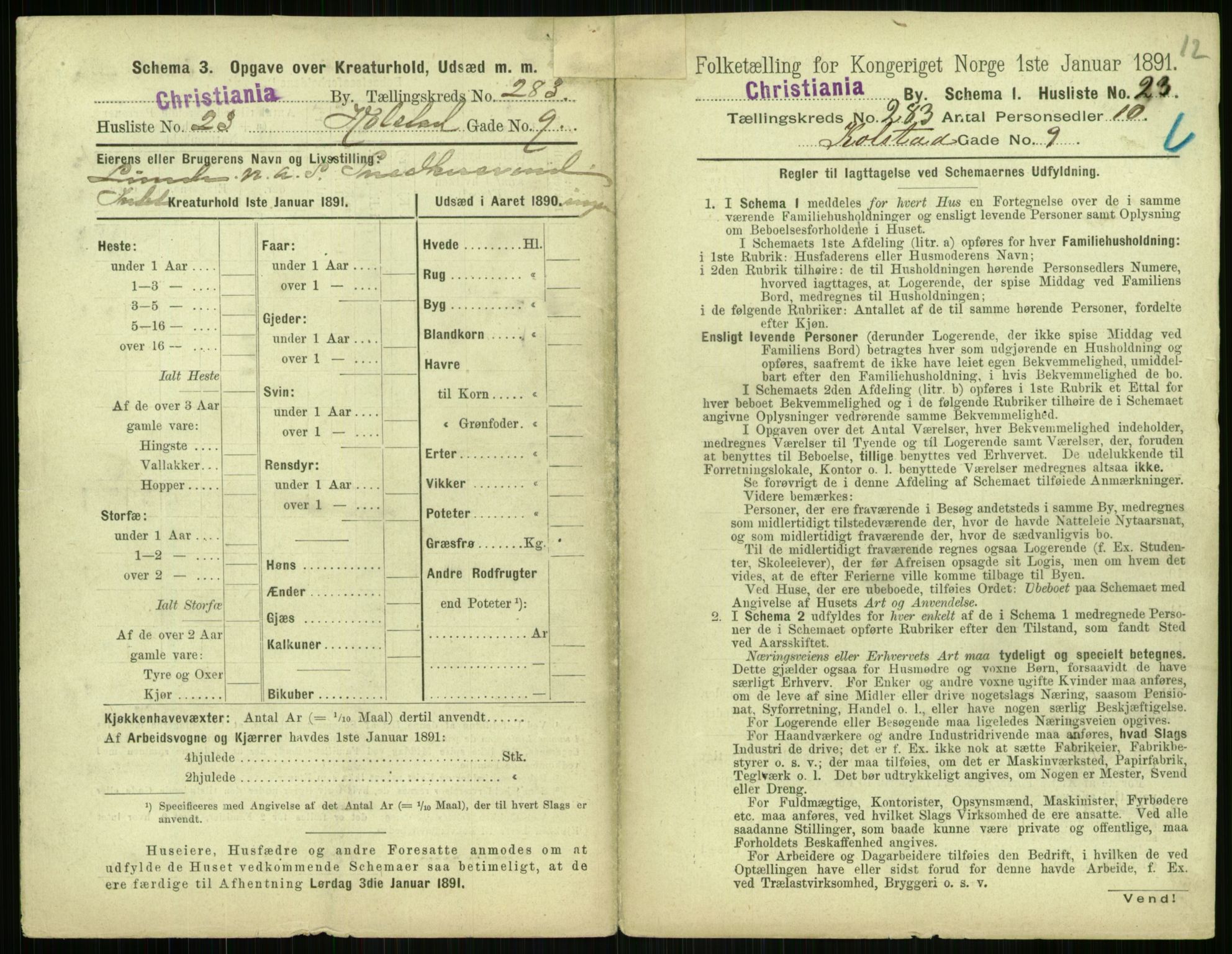 RA, 1891 census for 0301 Kristiania, 1891, p. 172608