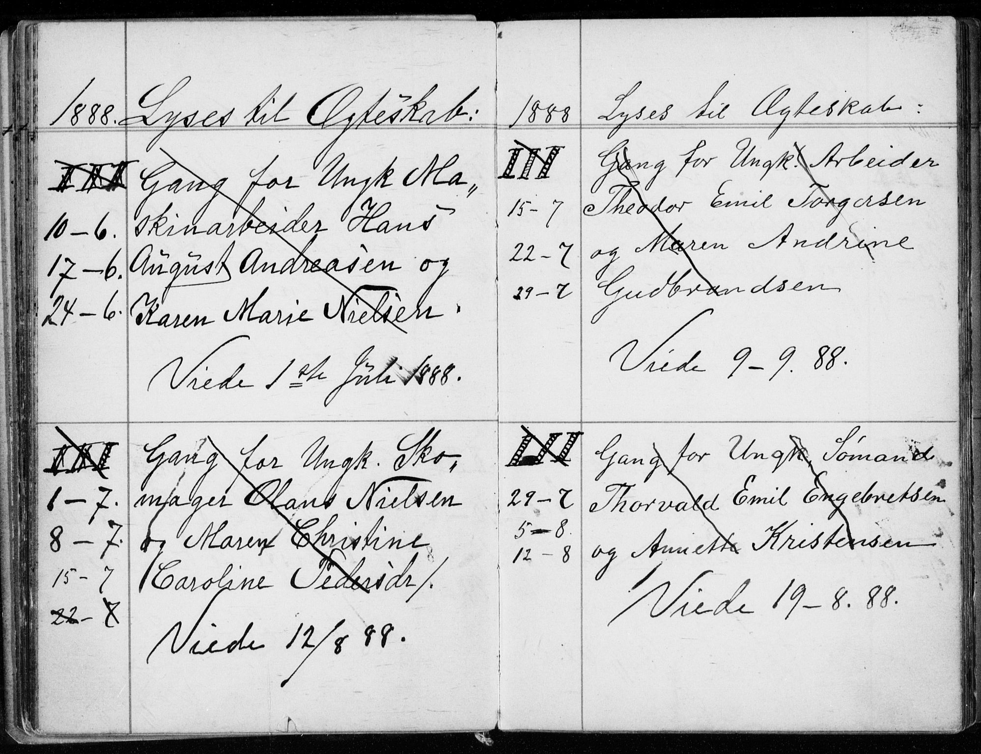 Strømsø kirkebøker, AV/SAKO-A-246/H/Ha/L0007: Banns register no. 7, 1884-1896