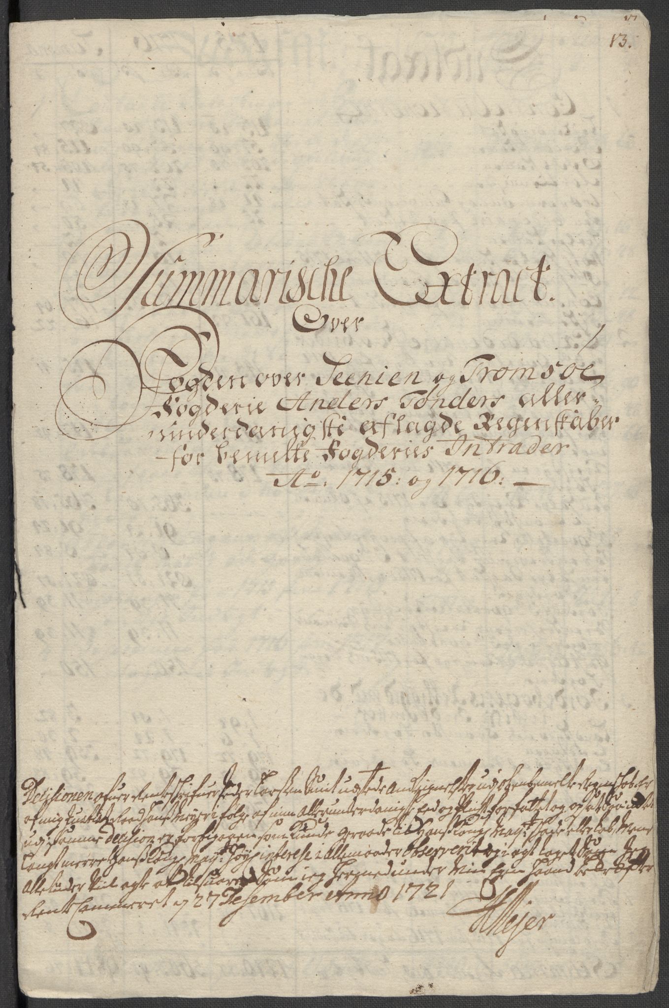 Rentekammeret inntil 1814, Reviderte regnskaper, Fogderegnskap, AV/RA-EA-4092/R68/L4761: Fogderegnskap Senja og Troms, 1715, p. 21