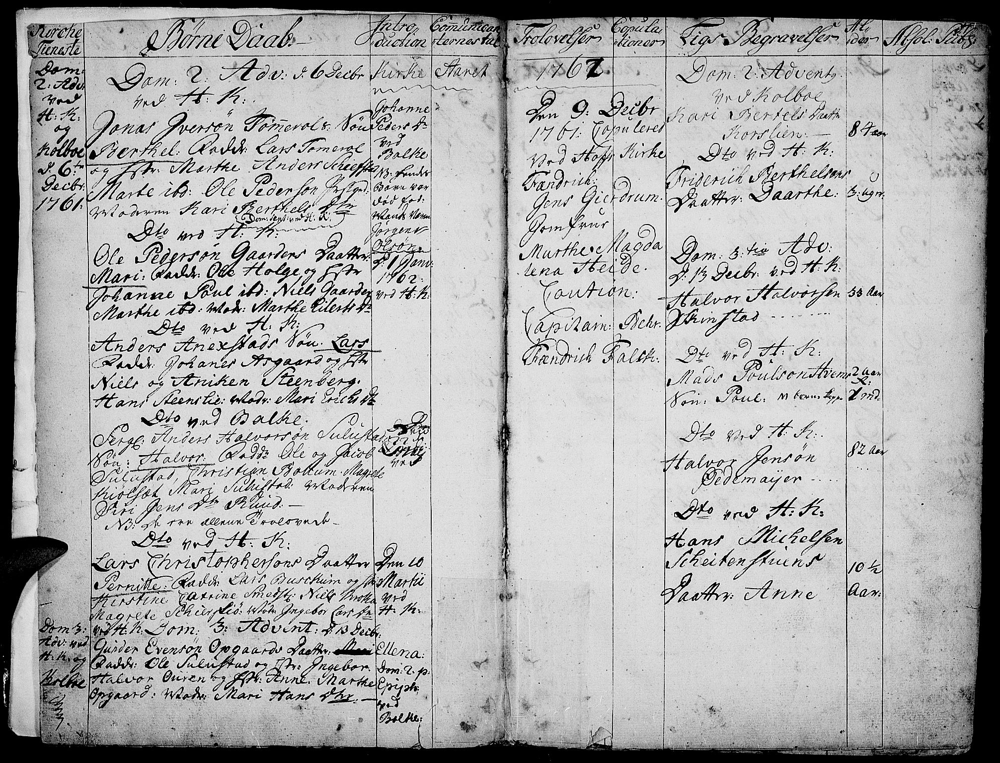 Toten prestekontor, AV/SAH-PREST-102/H/Ha/Haa/L0005: Parish register (official) no. 5, 1761-1772, p. 4