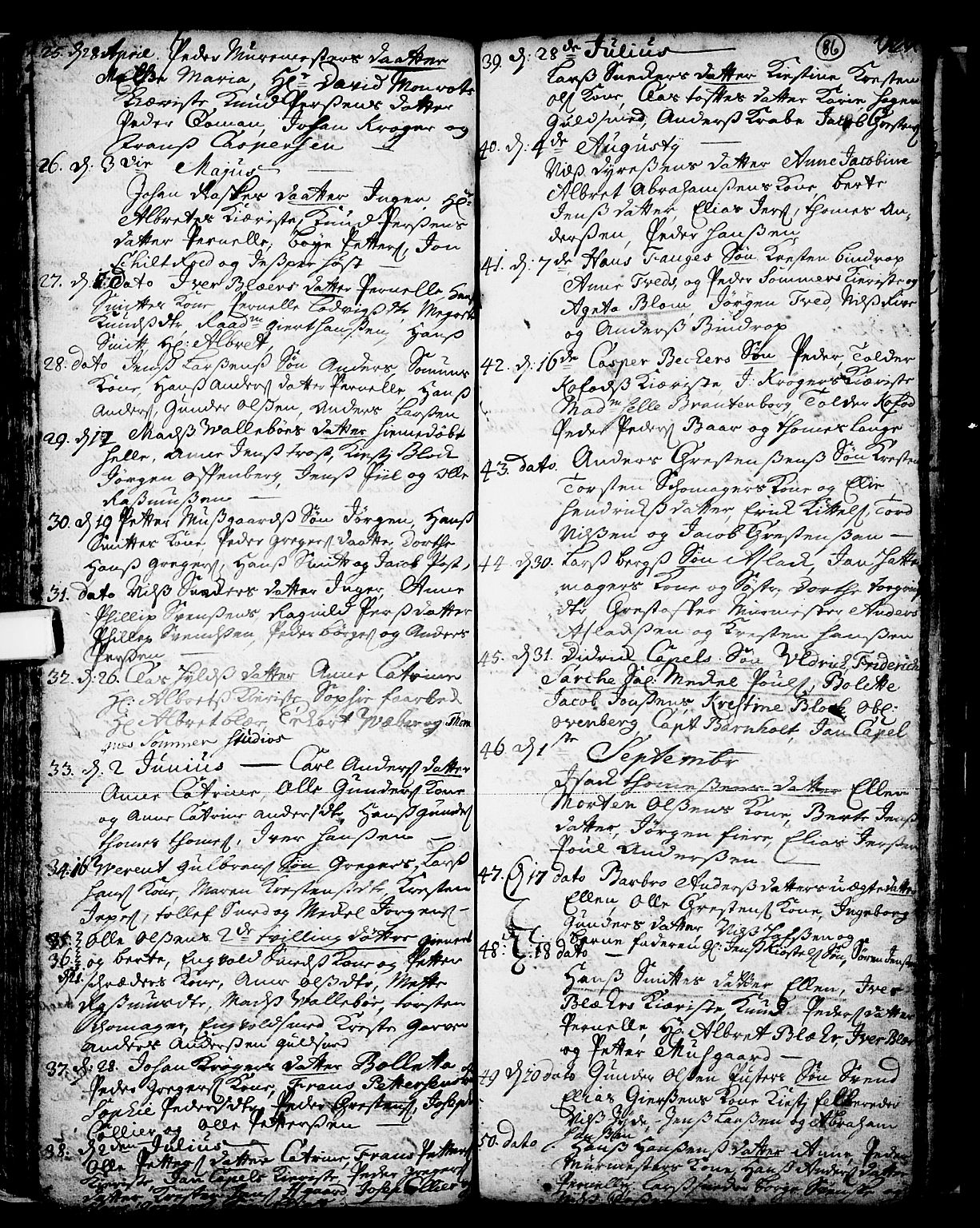 Skien kirkebøker, SAKO/A-302/F/Fa/L0002: Parish register (official) no. 2, 1716-1757, p. 86