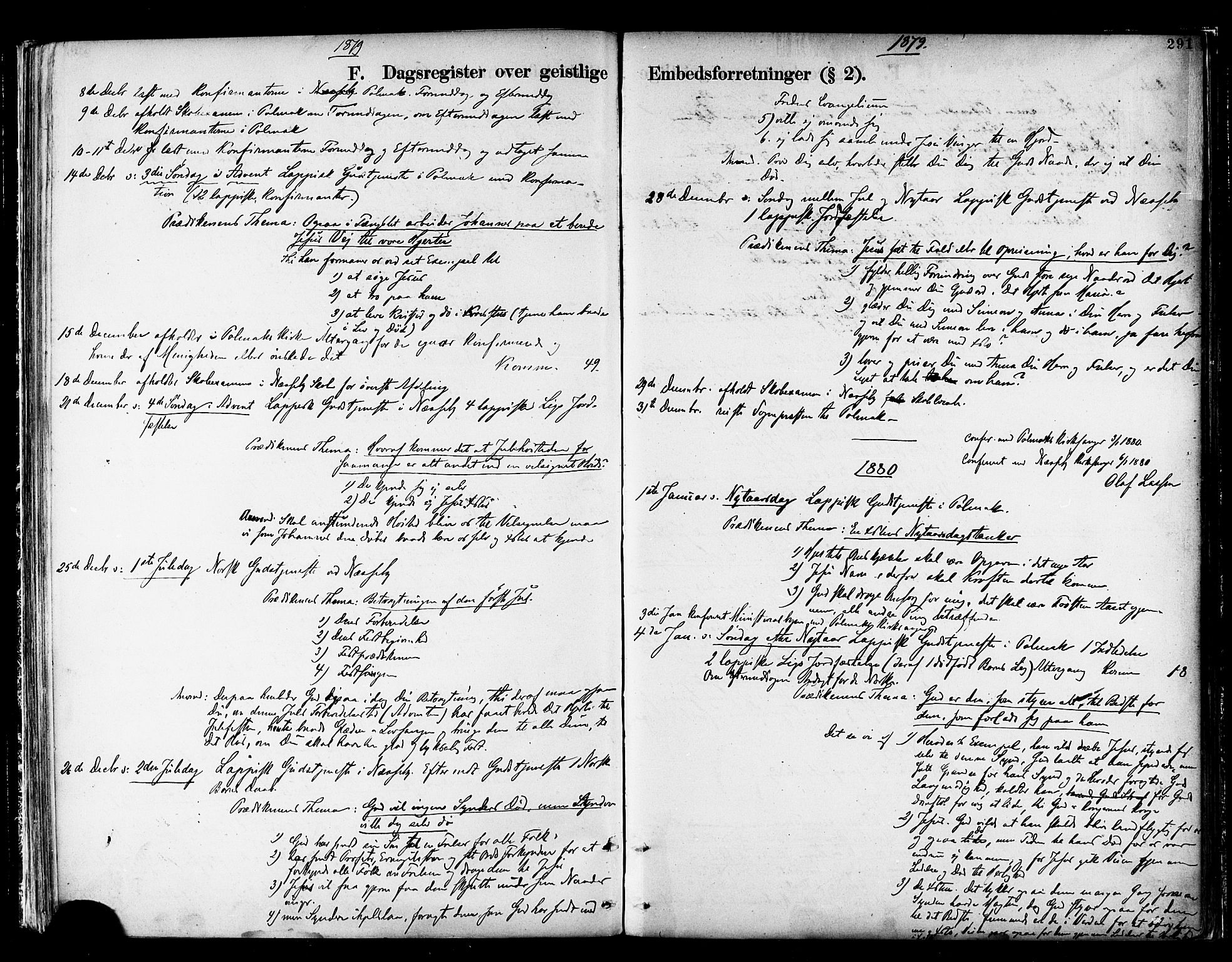 Nesseby sokneprestkontor, SATØ/S-1330/H/Ha/L0004kirke: Parish register (official) no. 4, 1877-1884, p. 291