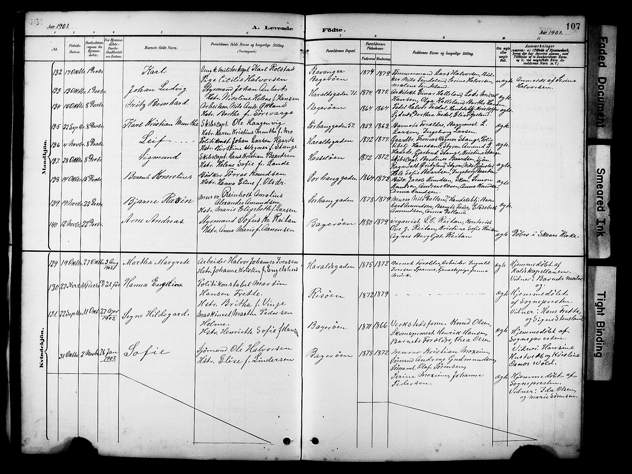 Haugesund sokneprestkontor, AV/SAST-A -101863/H/Ha/Hab/L0005: Parish register (copy) no. B 5, 1894-1908, p. 107