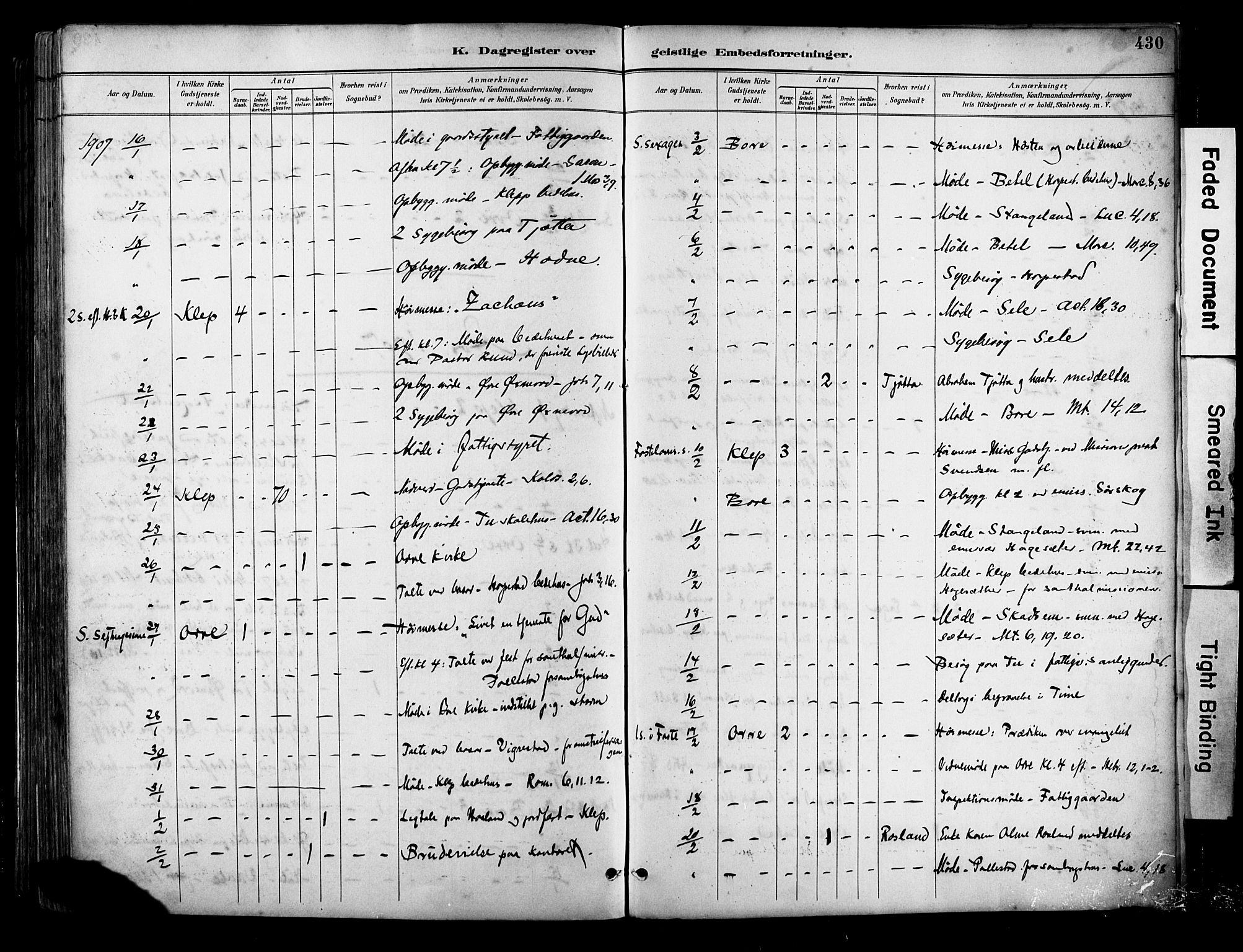 Klepp sokneprestkontor, AV/SAST-A-101803/001/3/30BA/L0009: Parish register (official) no. A 7, 1886-1915, p. 430