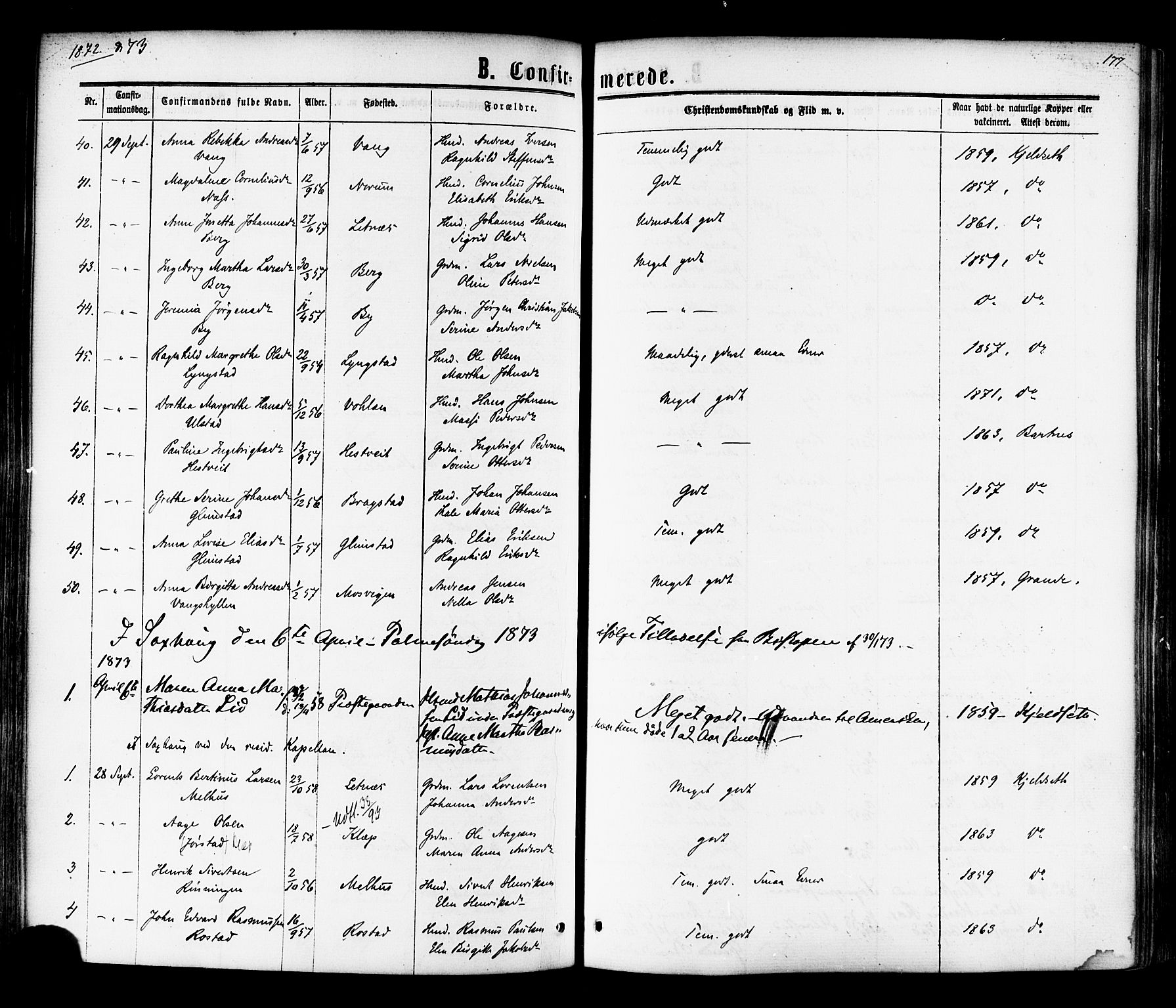 Ministerialprotokoller, klokkerbøker og fødselsregistre - Nord-Trøndelag, SAT/A-1458/730/L0284: Parish register (official) no. 730A09, 1866-1878, p. 177