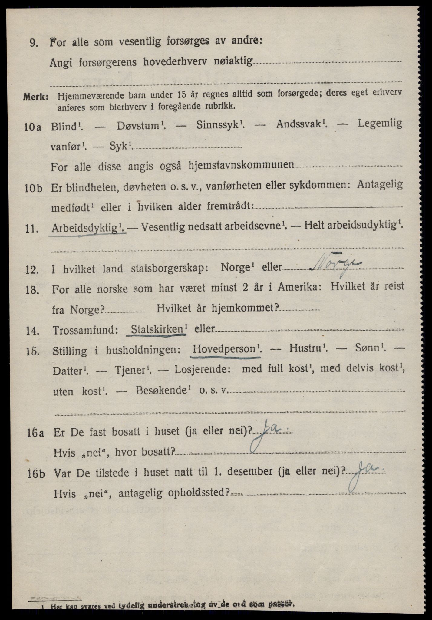 SAT, 1920 census for Bremsnes, 1920, p. 2980