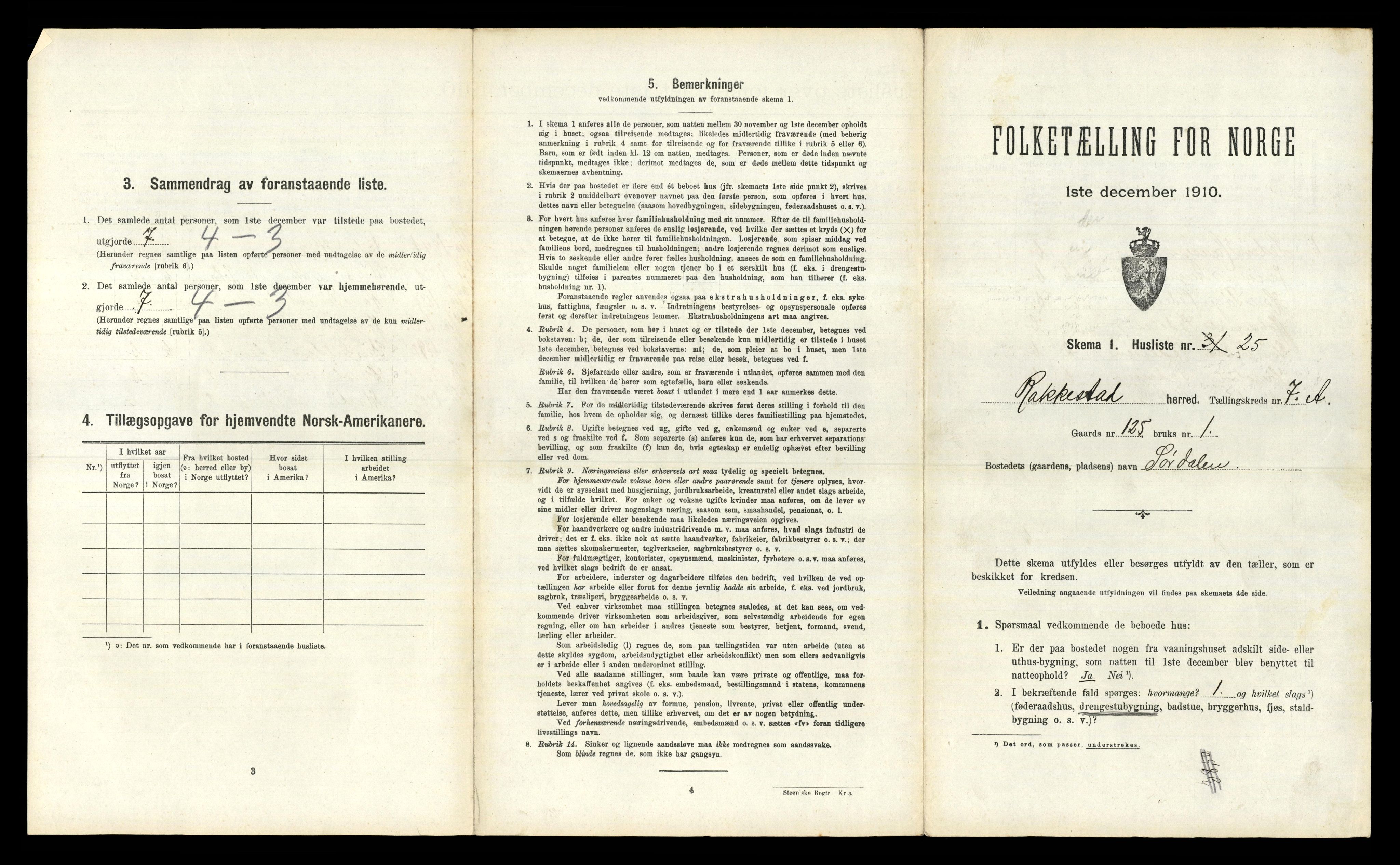 RA, 1910 census for Rakkestad, 1910, p. 1265