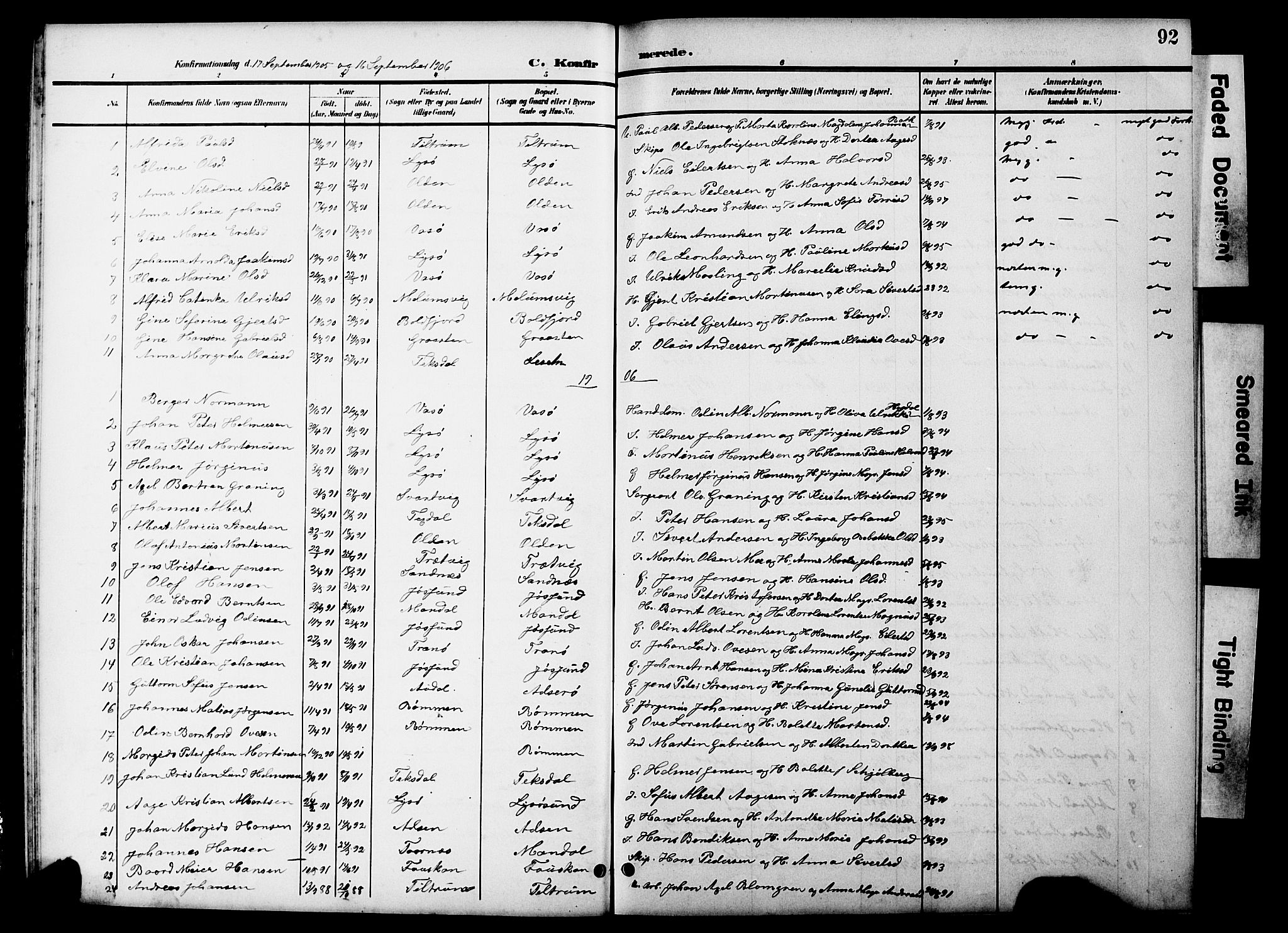 Ministerialprotokoller, klokkerbøker og fødselsregistre - Sør-Trøndelag, SAT/A-1456/654/L0666: Parish register (copy) no. 654C02, 1901-1925, p. 92