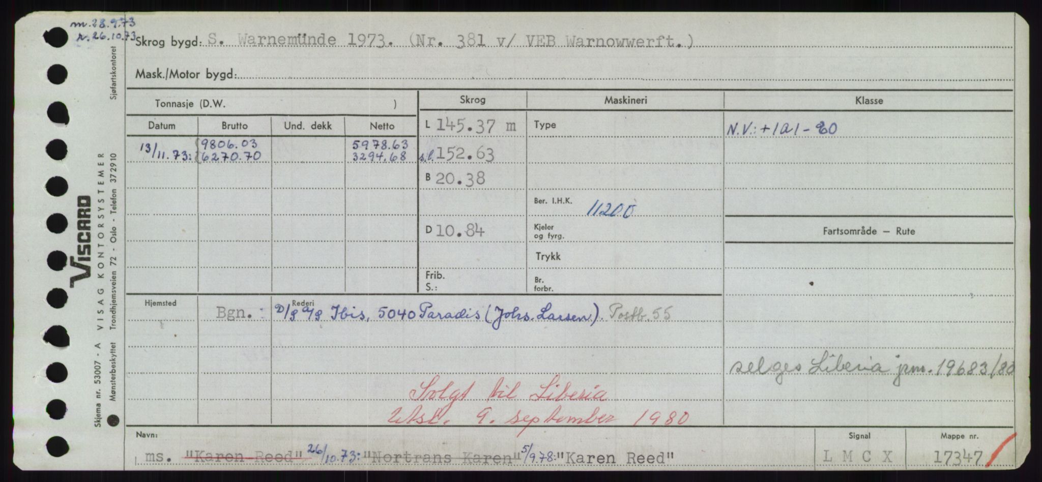 Sjøfartsdirektoratet med forløpere, Skipsmålingen, RA/S-1627/H/Hd/L0020: Fartøy, K-Kon, p. 73