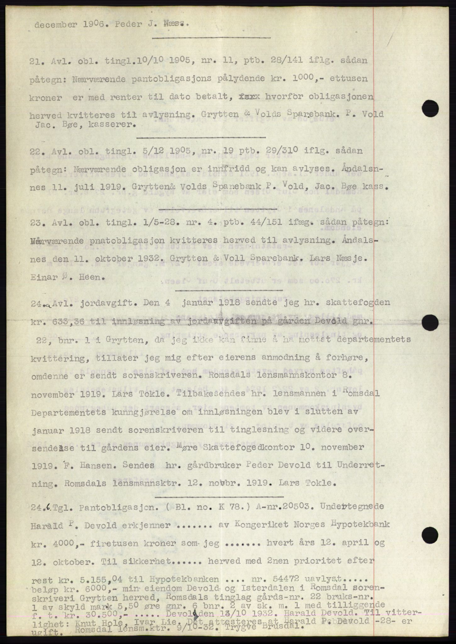 Romsdal sorenskriveri, AV/SAT-A-4149/1/2/2C/L0062: Mortgage book no. 56, 1932-1933, Deed date: 15.10.1932