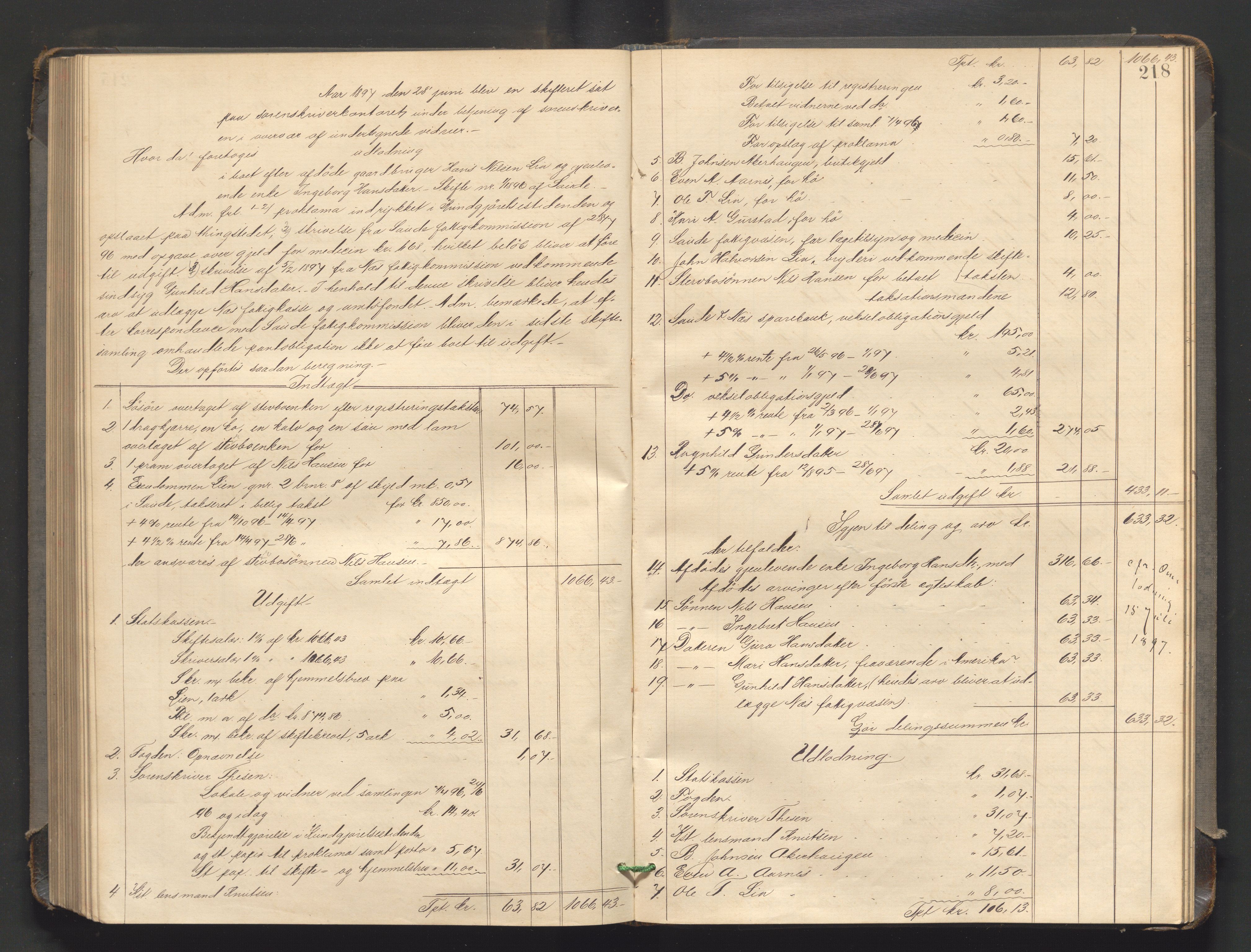 Nedre Telemark sorenskriveri, AV/SAKO-A-135/H/Hb/Hbe/L0004: Skifteutlodningsprotokoll, 1892-1898, p. 217b-218a