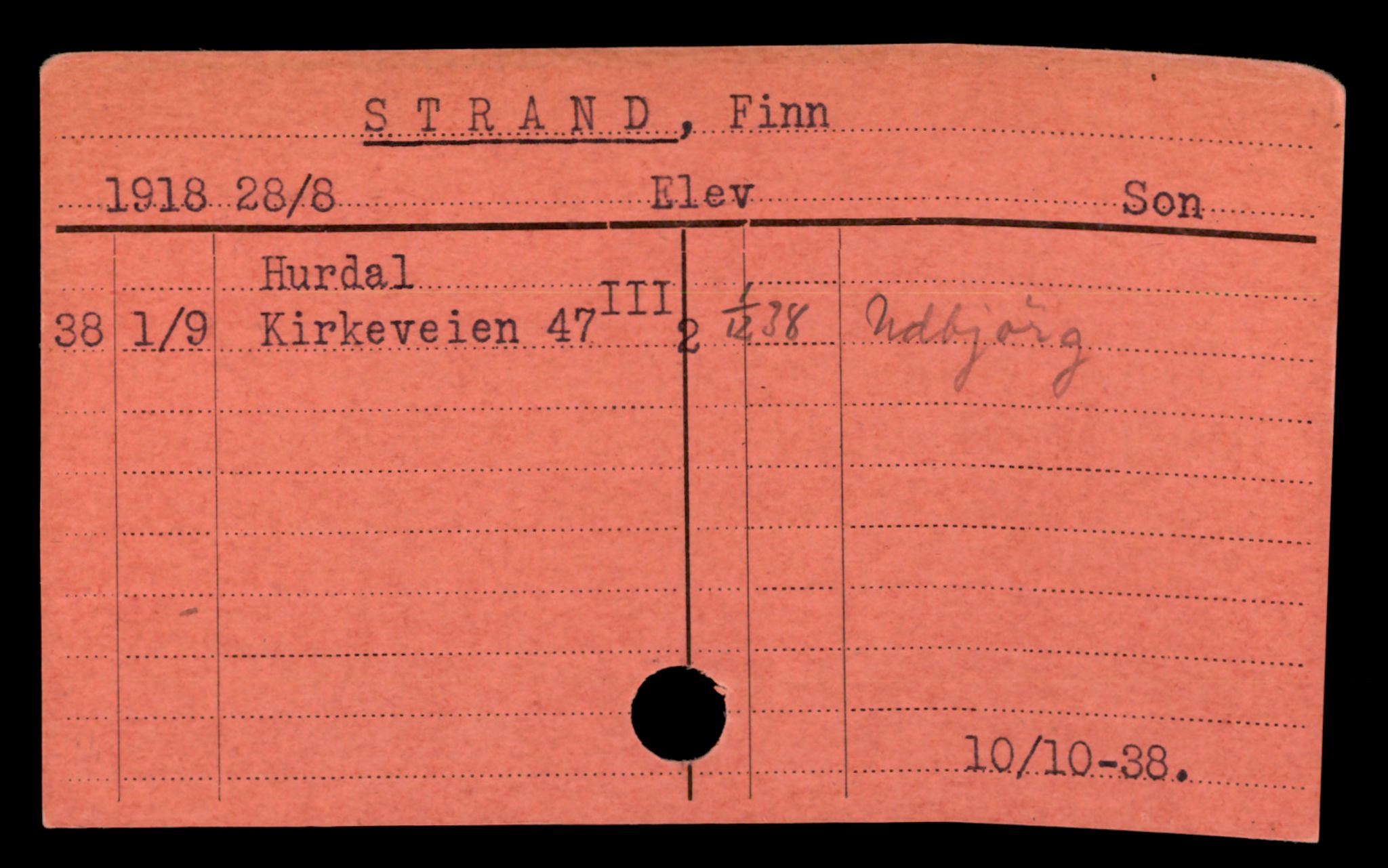 Oslo folkeregister, Registerkort, SAO/A-11715/D/Da/L0088: Menn: Strand Finn - Svang Hans, 1906-1919