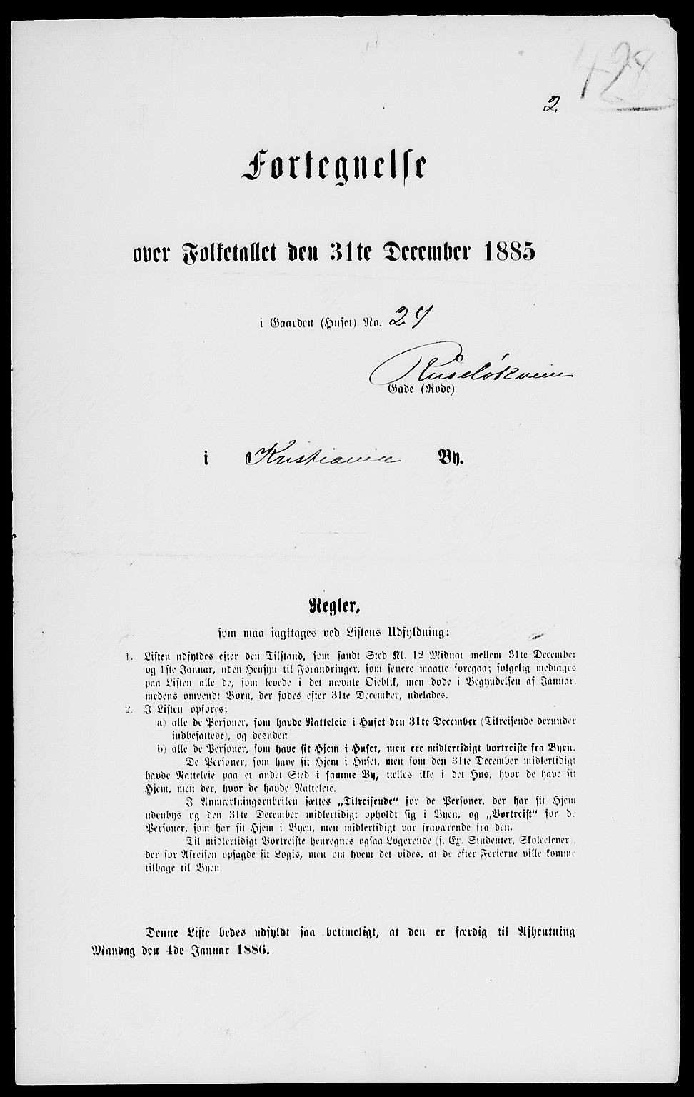 RA, 1885 census for 0301 Kristiania, 1885, p. 3461