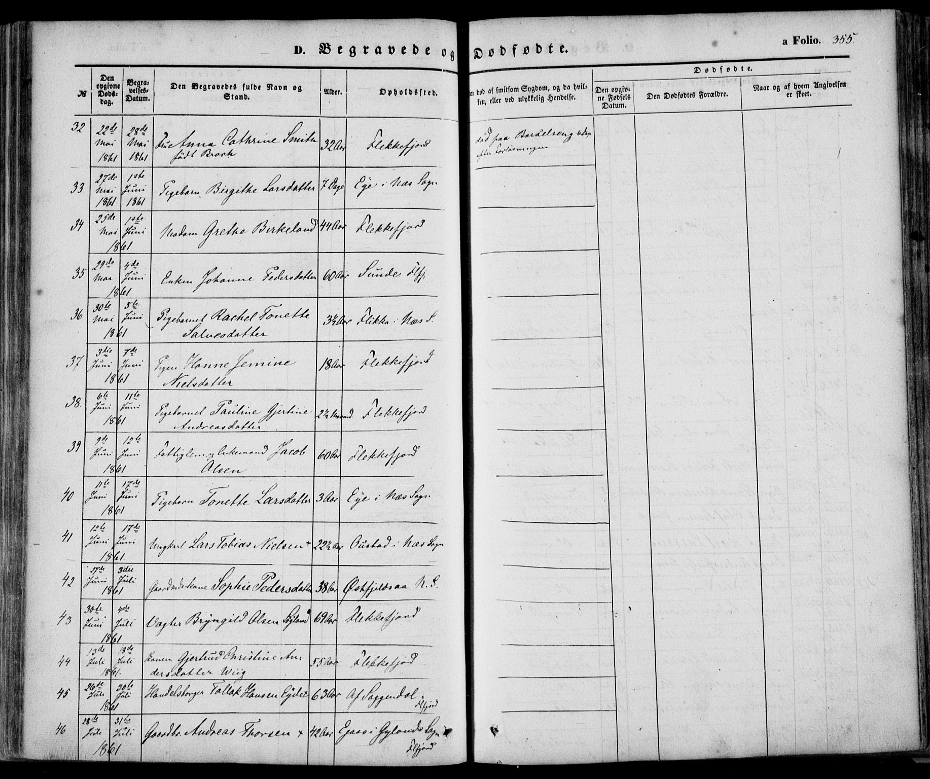 Flekkefjord sokneprestkontor, AV/SAK-1111-0012/F/Fa/Fac/L0005: Parish register (official) no. A 5, 1849-1875, p. 355