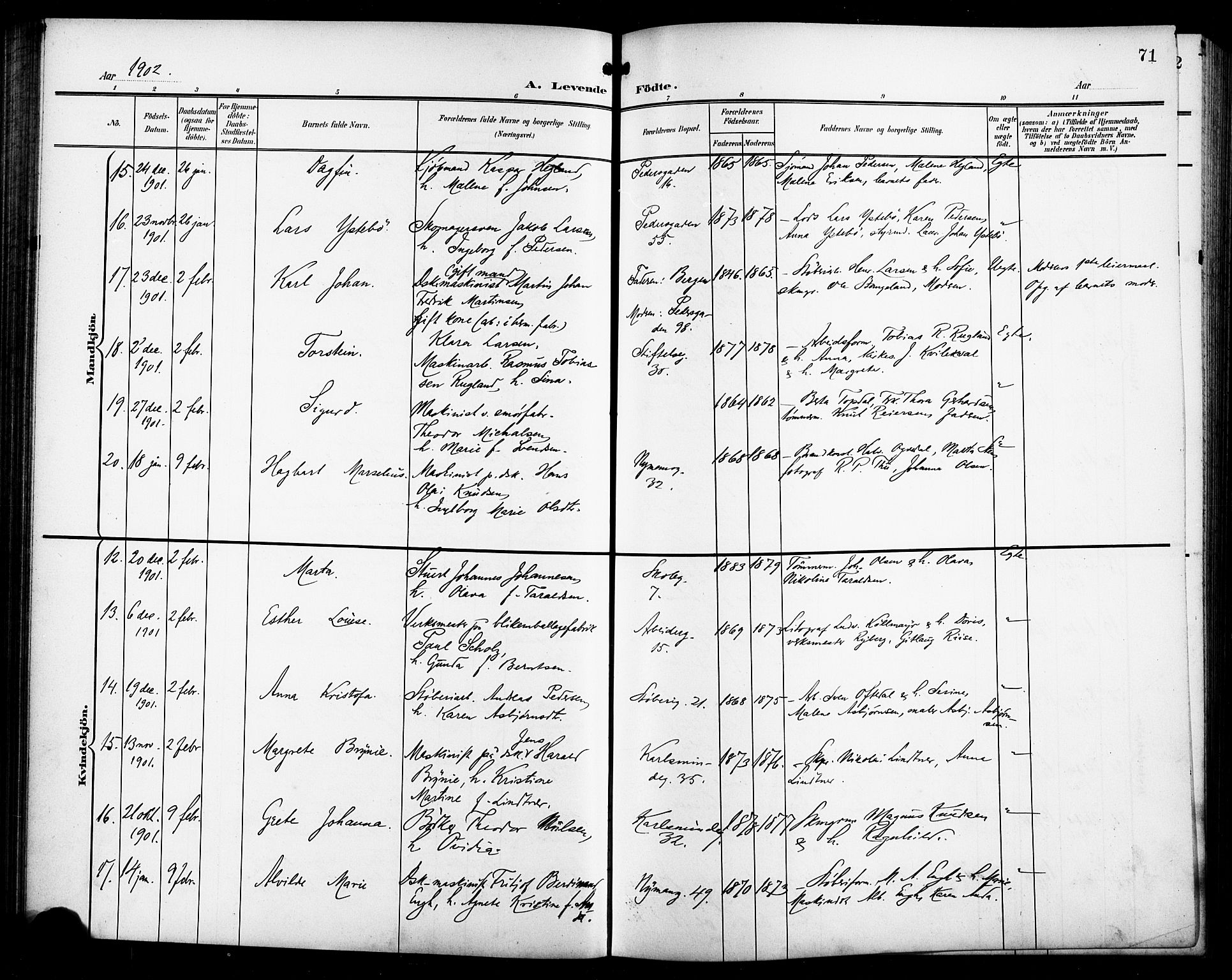 St. Johannes sokneprestkontor, SAST/A-101814/001/30/30BB/L0004: Parish register (copy) no. B 4, 1900-1907, p. 71