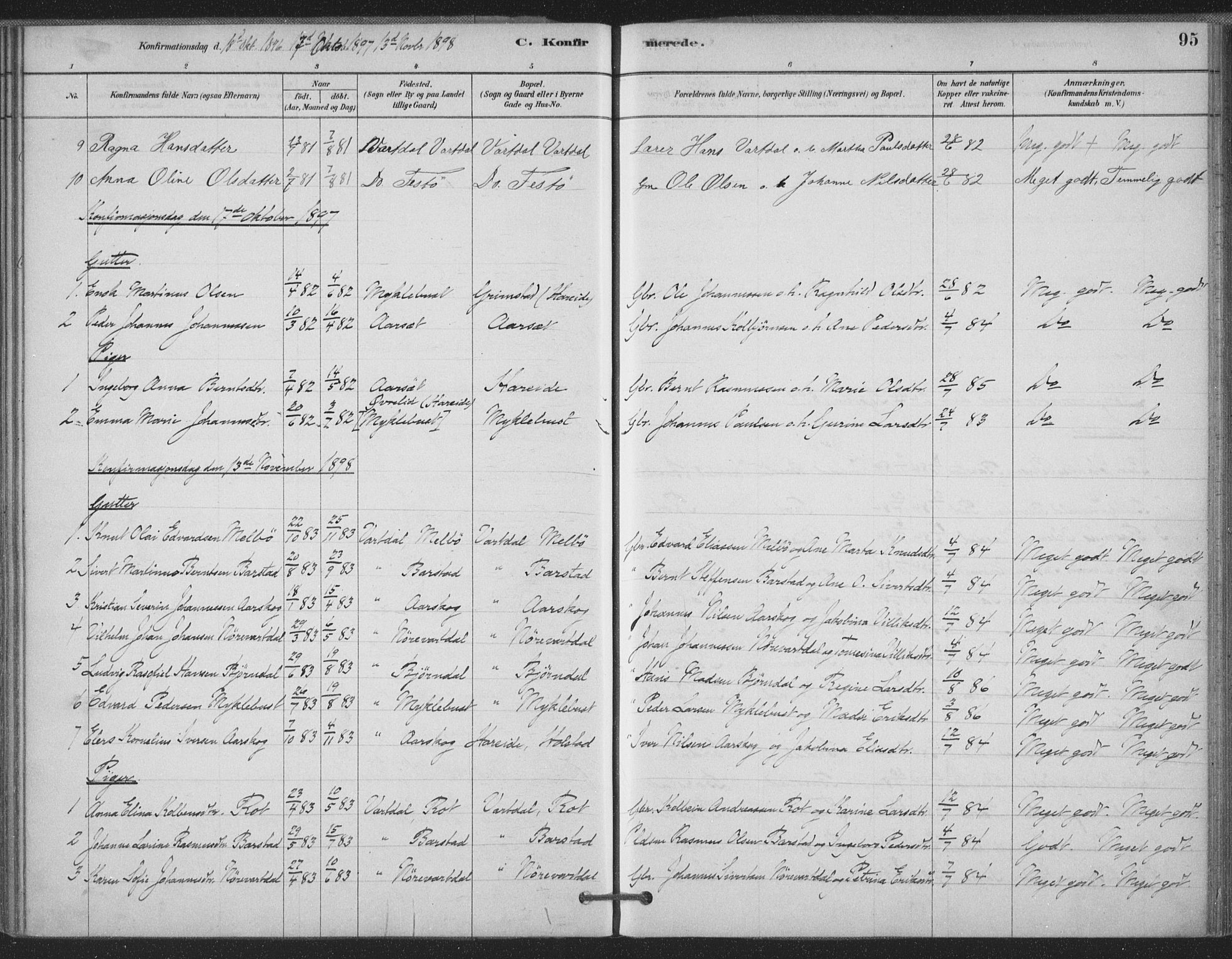 Ministerialprotokoller, klokkerbøker og fødselsregistre - Møre og Romsdal, SAT/A-1454/514/L0199: Parish register (official) no. 514A01, 1878-1912, p. 95