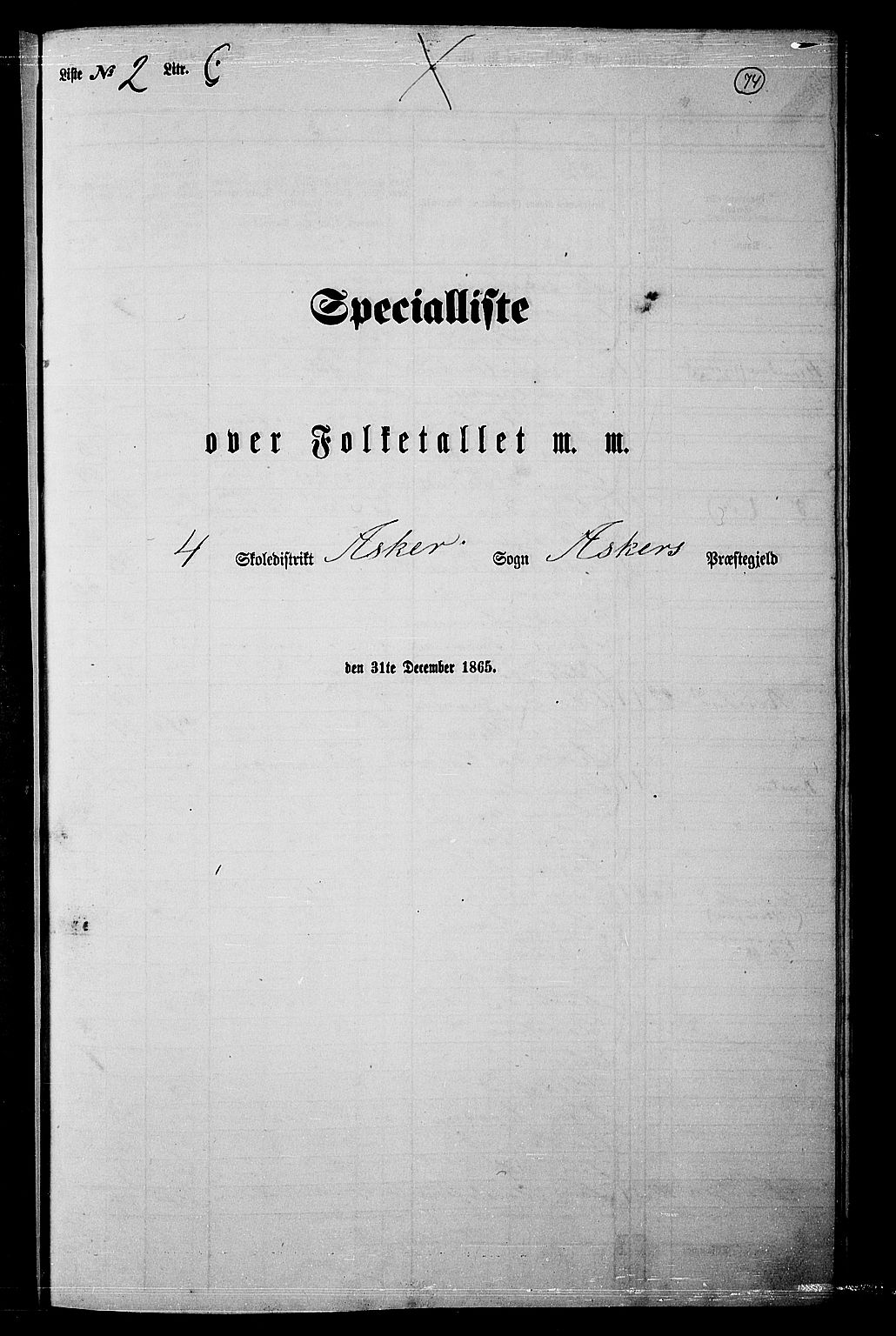 RA, 1865 census for Asker, 1865, p. 74