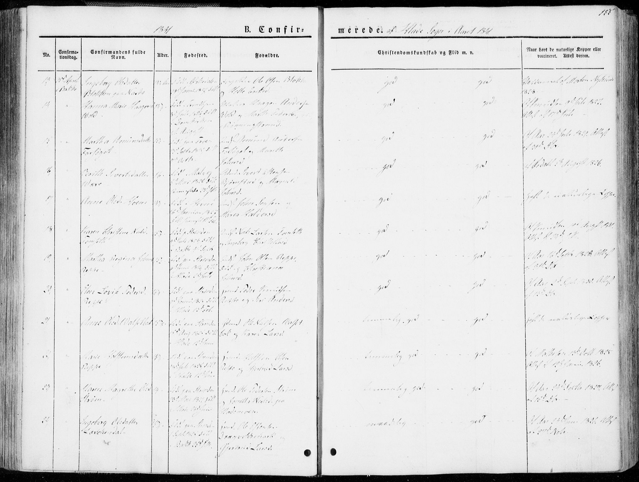 Ministerialprotokoller, klokkerbøker og fødselsregistre - Sør-Trøndelag, SAT/A-1456/606/L0290: Parish register (official) no. 606A05, 1841-1847, p. 155