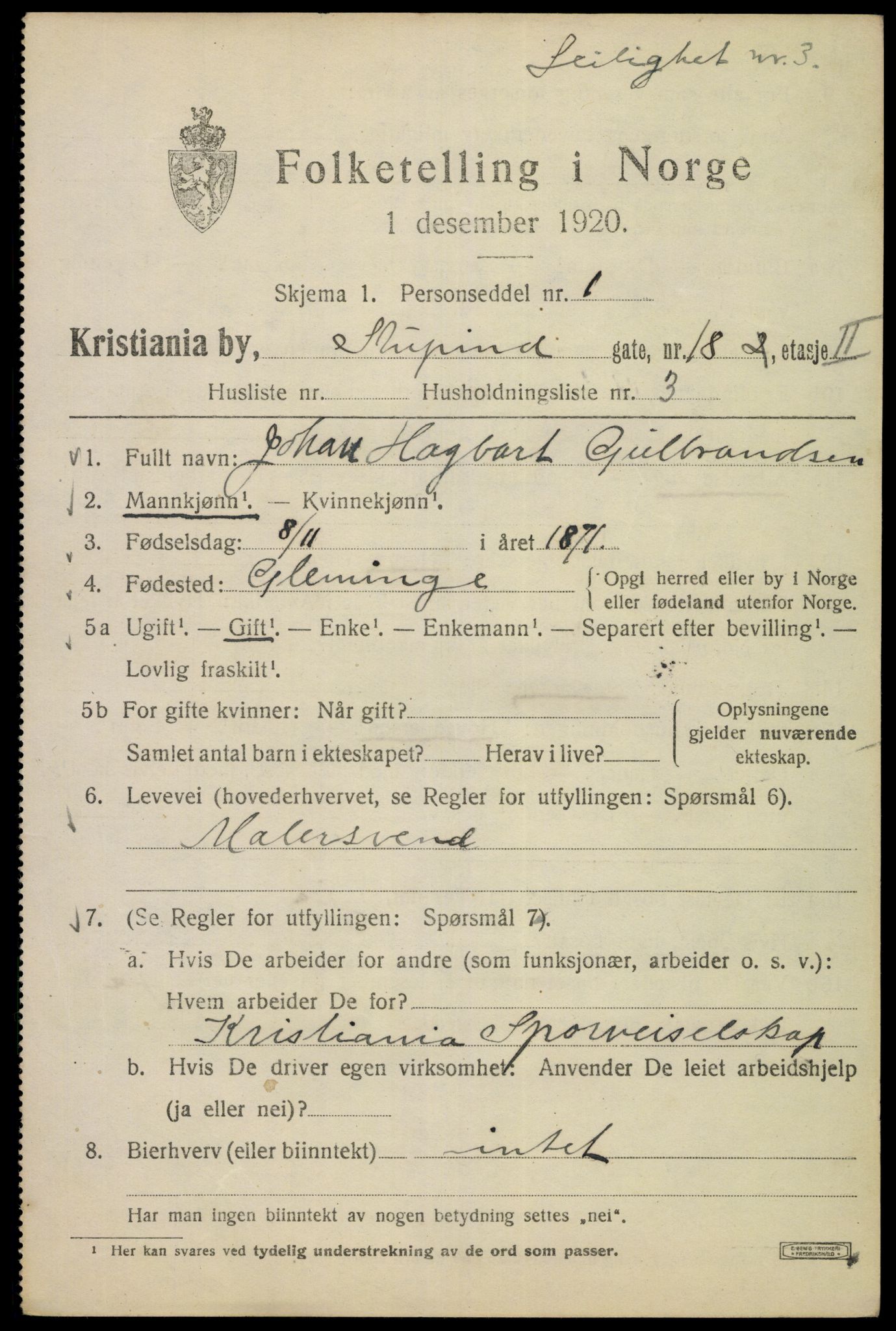 SAO, 1920 census for Kristiania, 1920, p. 553677