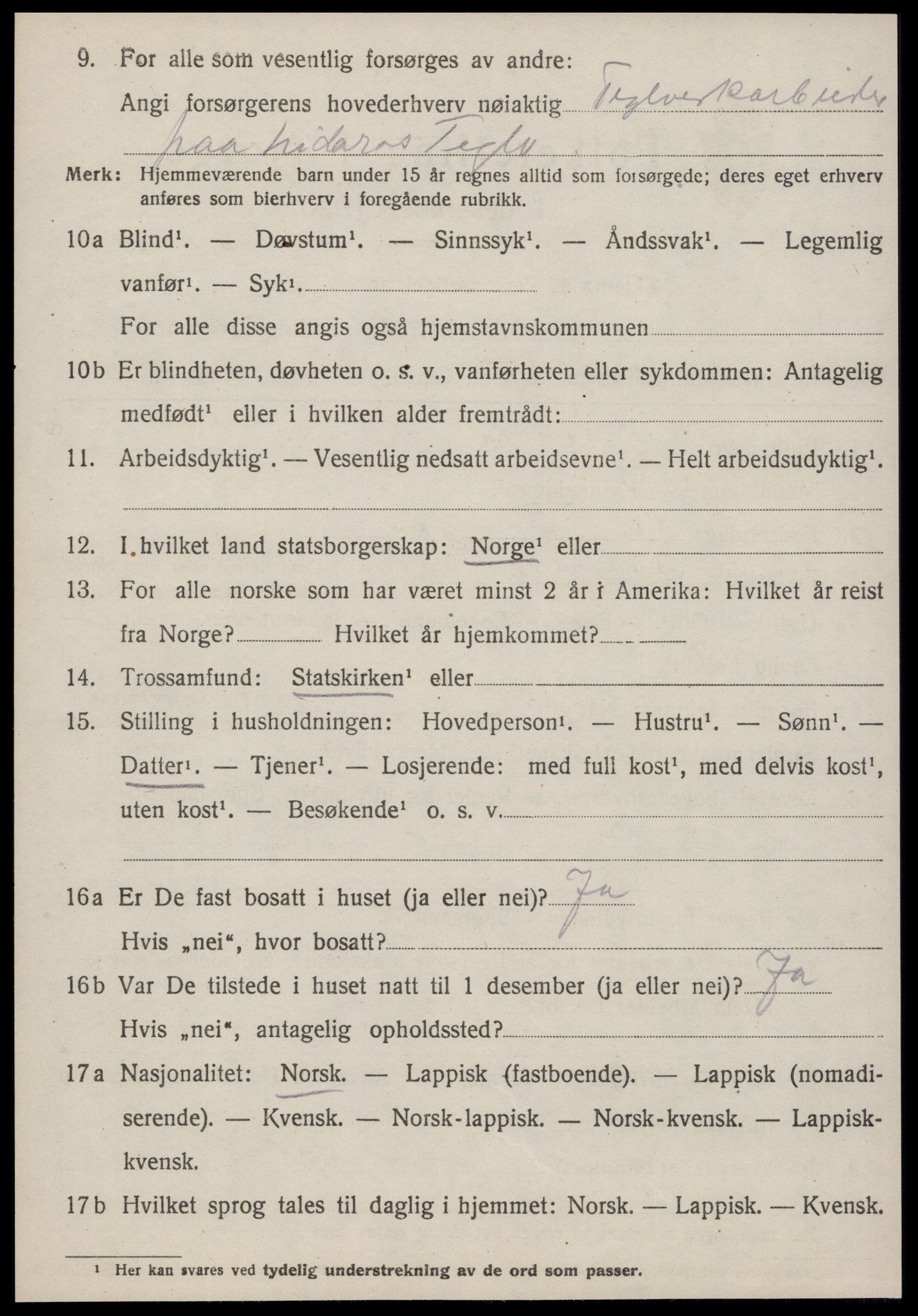 SAT, 1920 census for Strinda, 1920, p. 10267