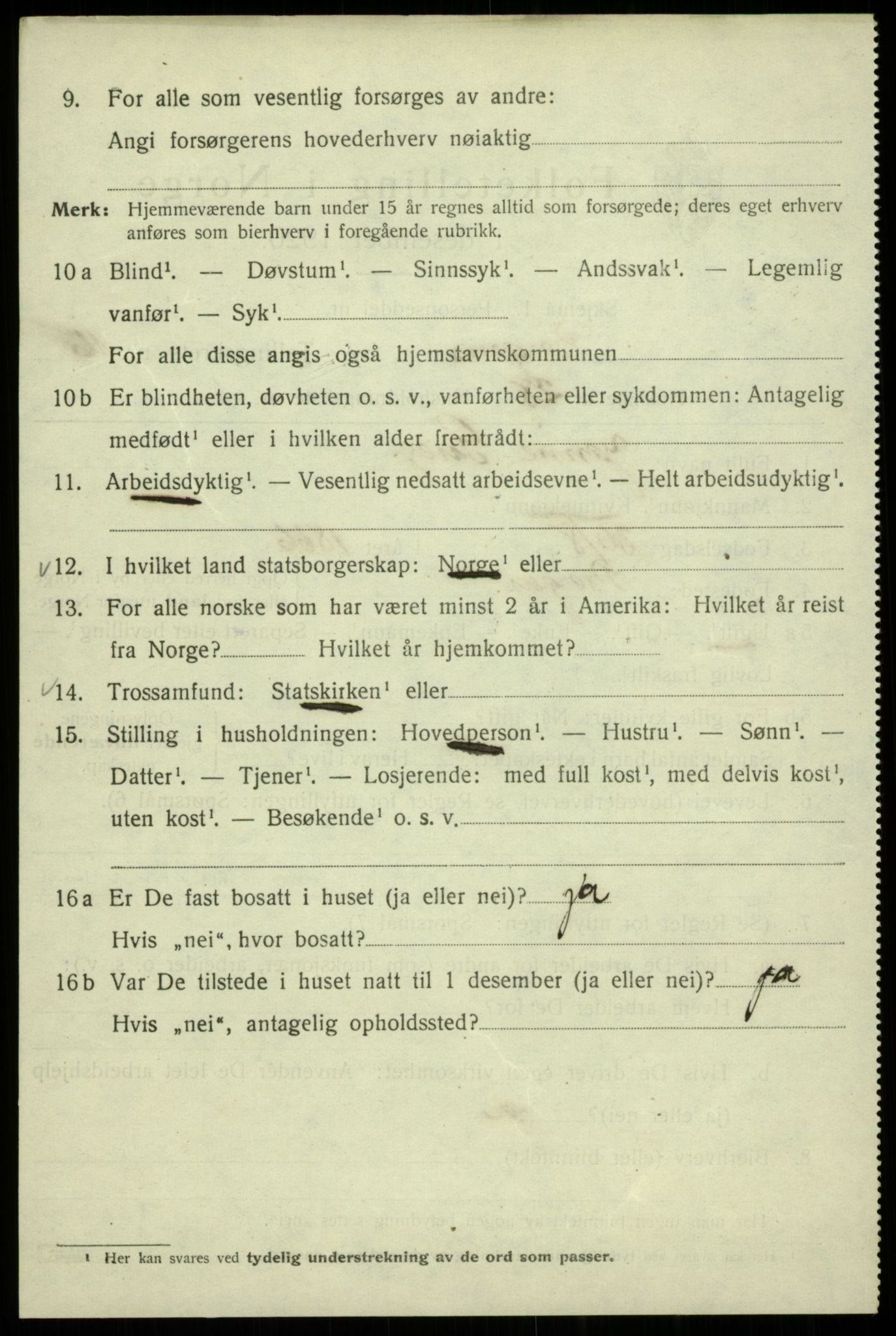 SAB, 1920 census for Bergen, 1920, p. 79078