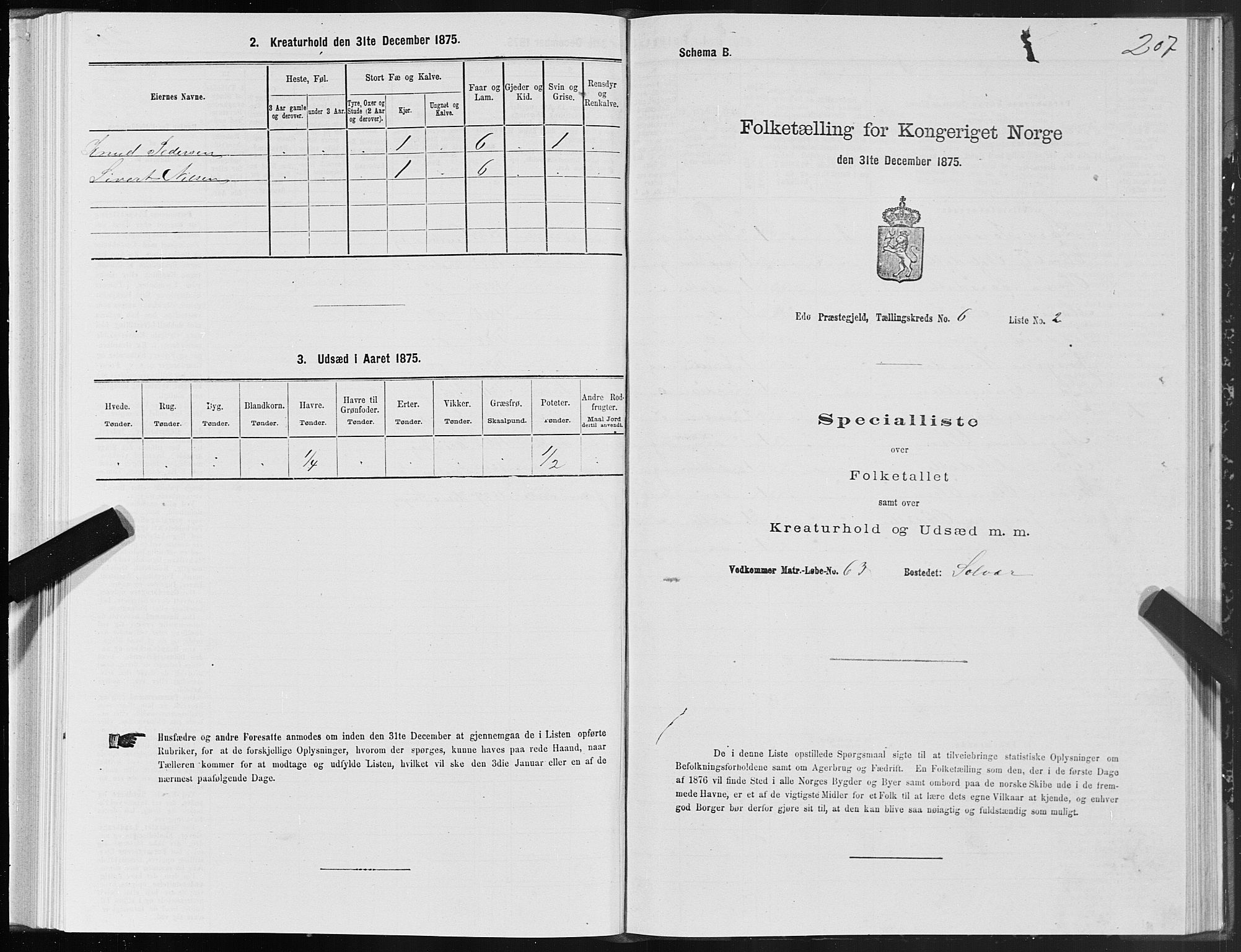 SAT, 1875 census for 1573P Edøy, 1875, p. 2207