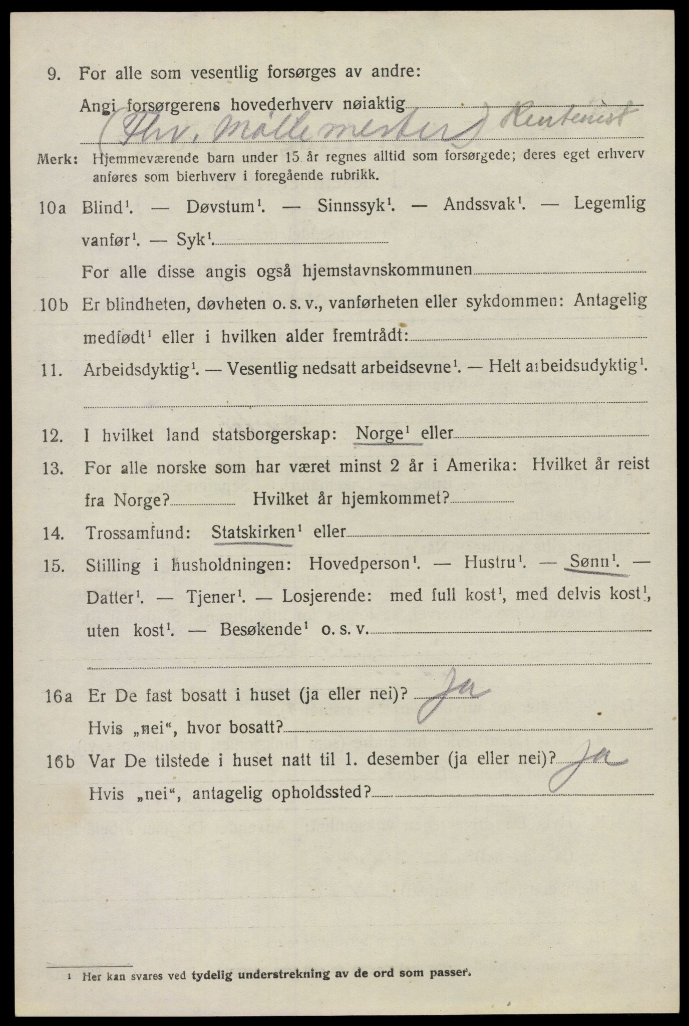 SAO, 1920 census for Våler, 1920, p. 4581