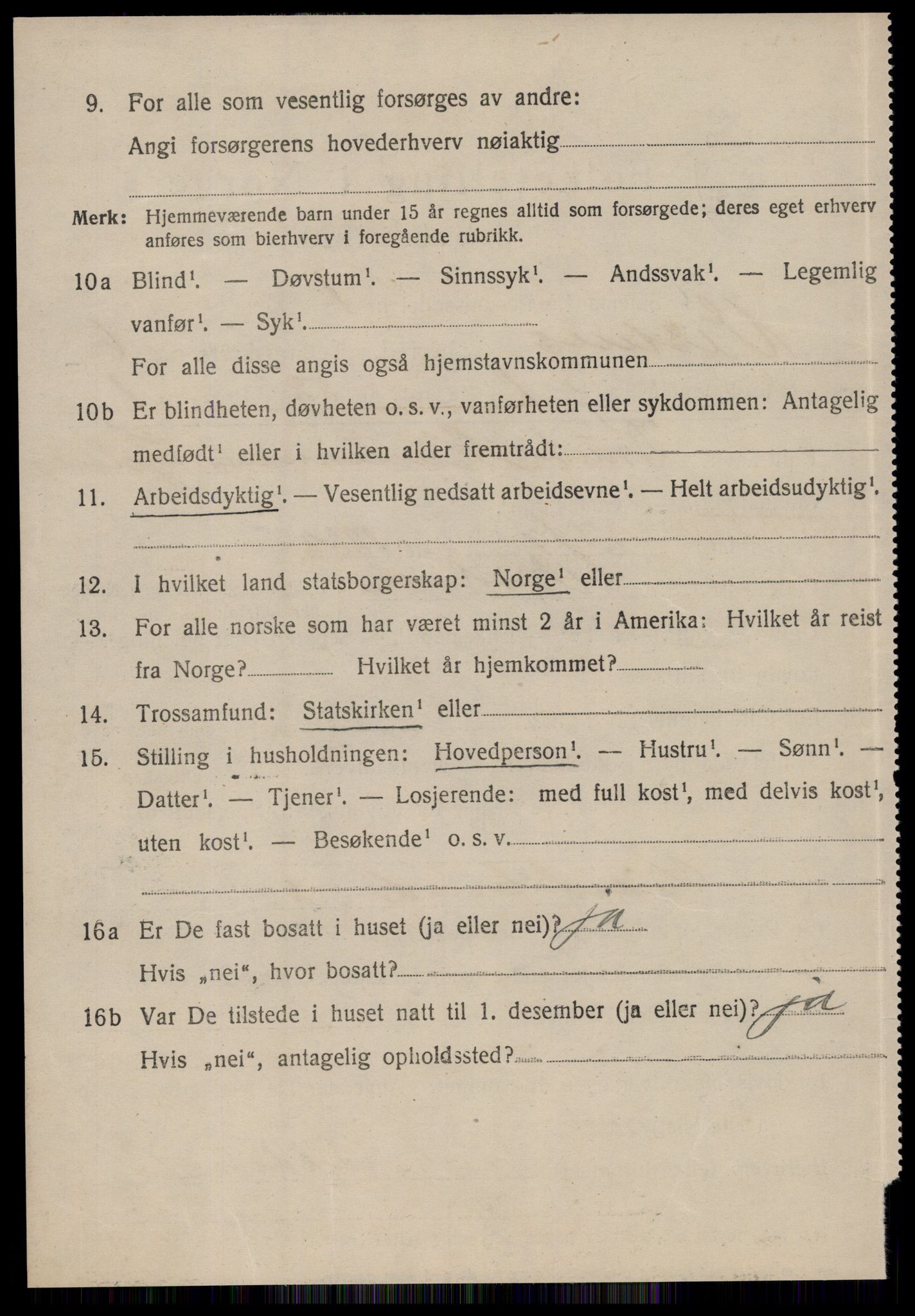 SAT, 1920 census for Vestnes, 1920, p. 4314