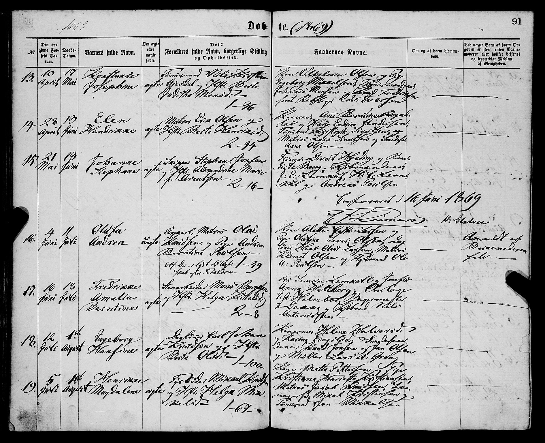 Sandviken Sokneprestembete, AV/SAB-A-77601/H/Ha/L0001: Parish register (official) no. A 1, 1867-1877, p. 91