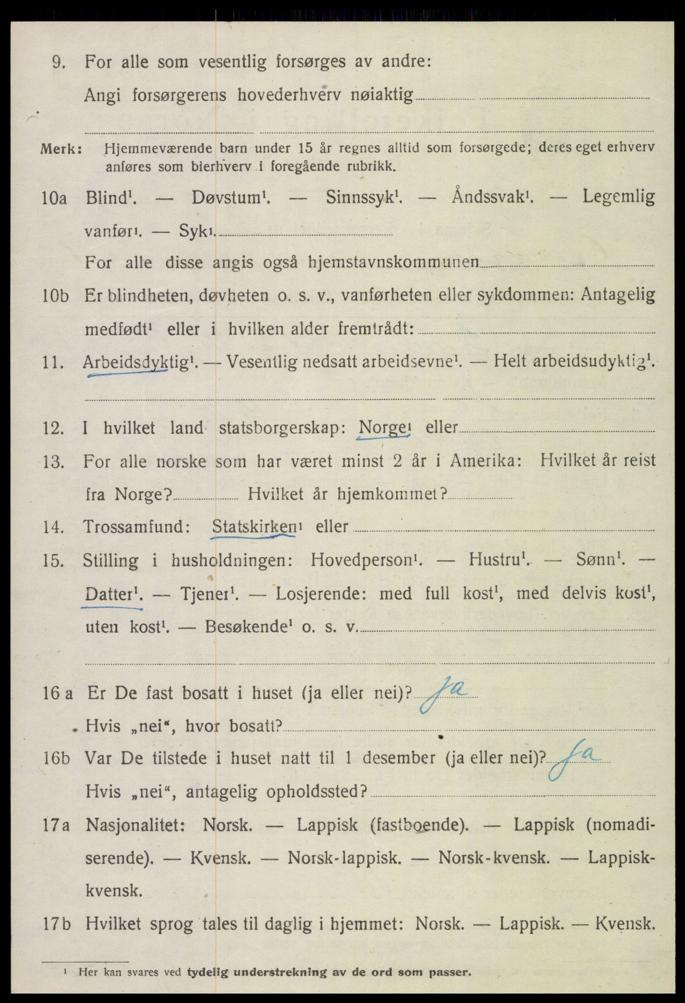 SAT, 1920 census for Overhalla, 1920, p. 1535