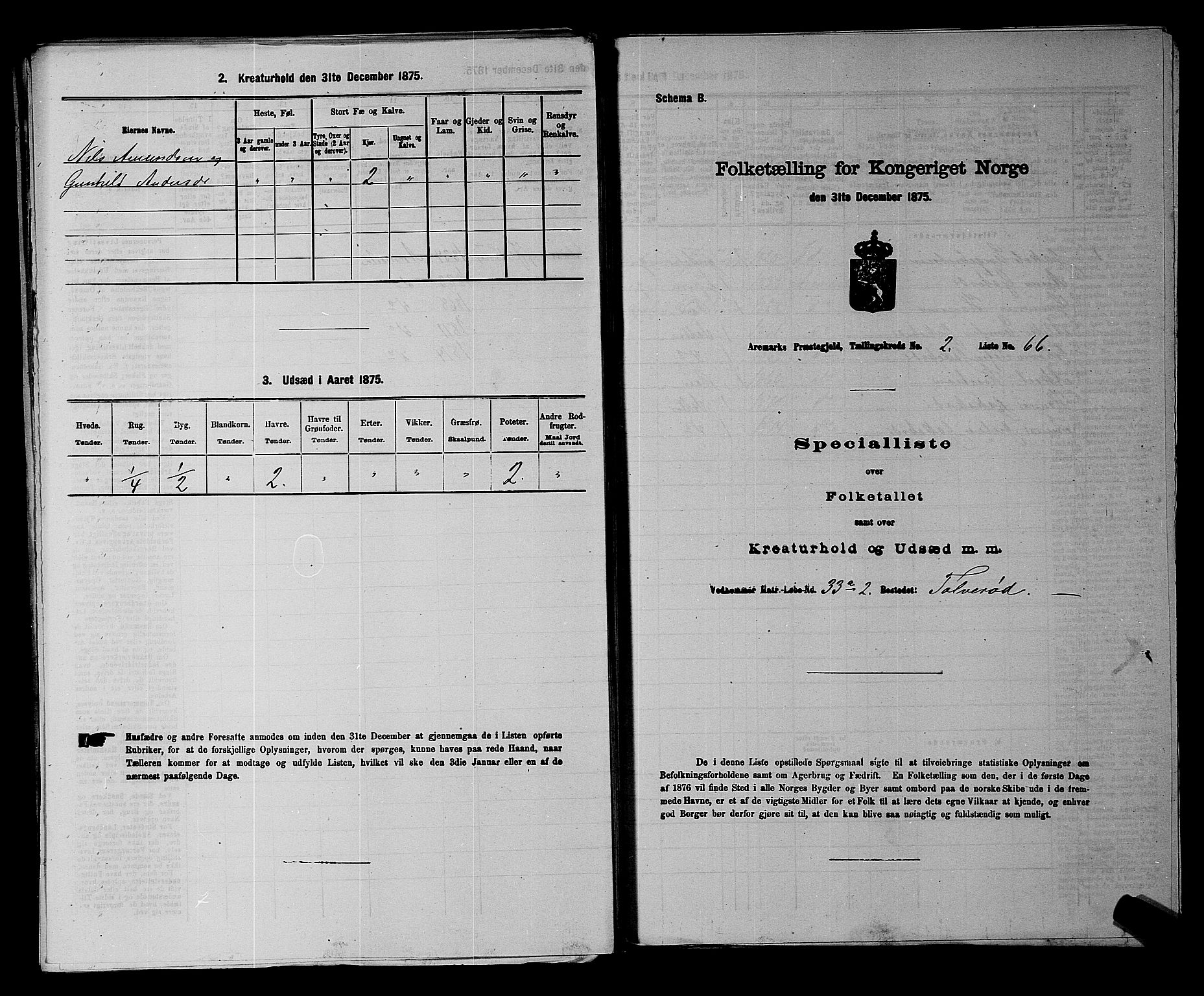 RA, 1875 census for 0118P Aremark, 1875, p. 363