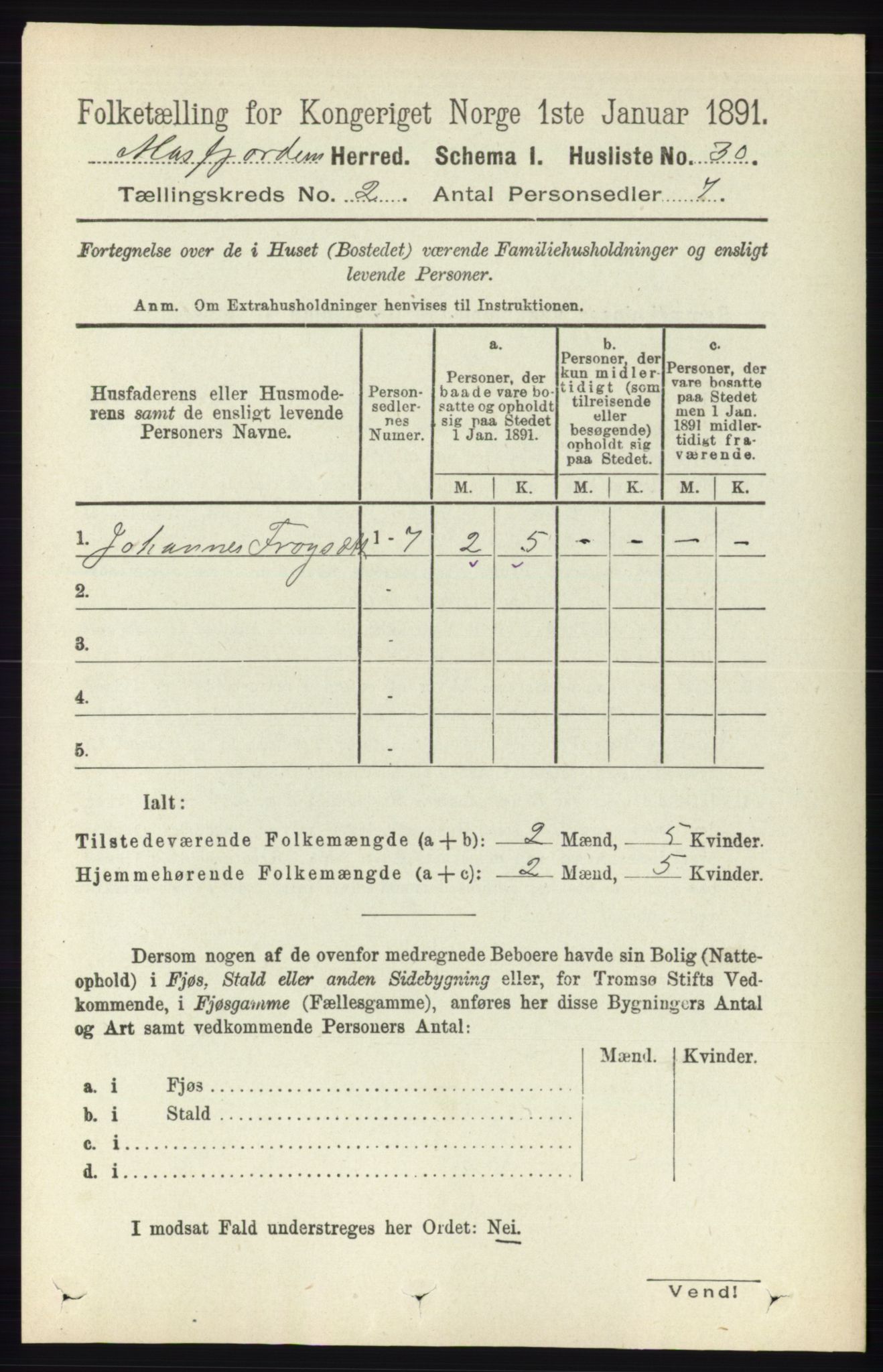 RA, 1891 census for 1266 Masfjorden, 1891, p. 172