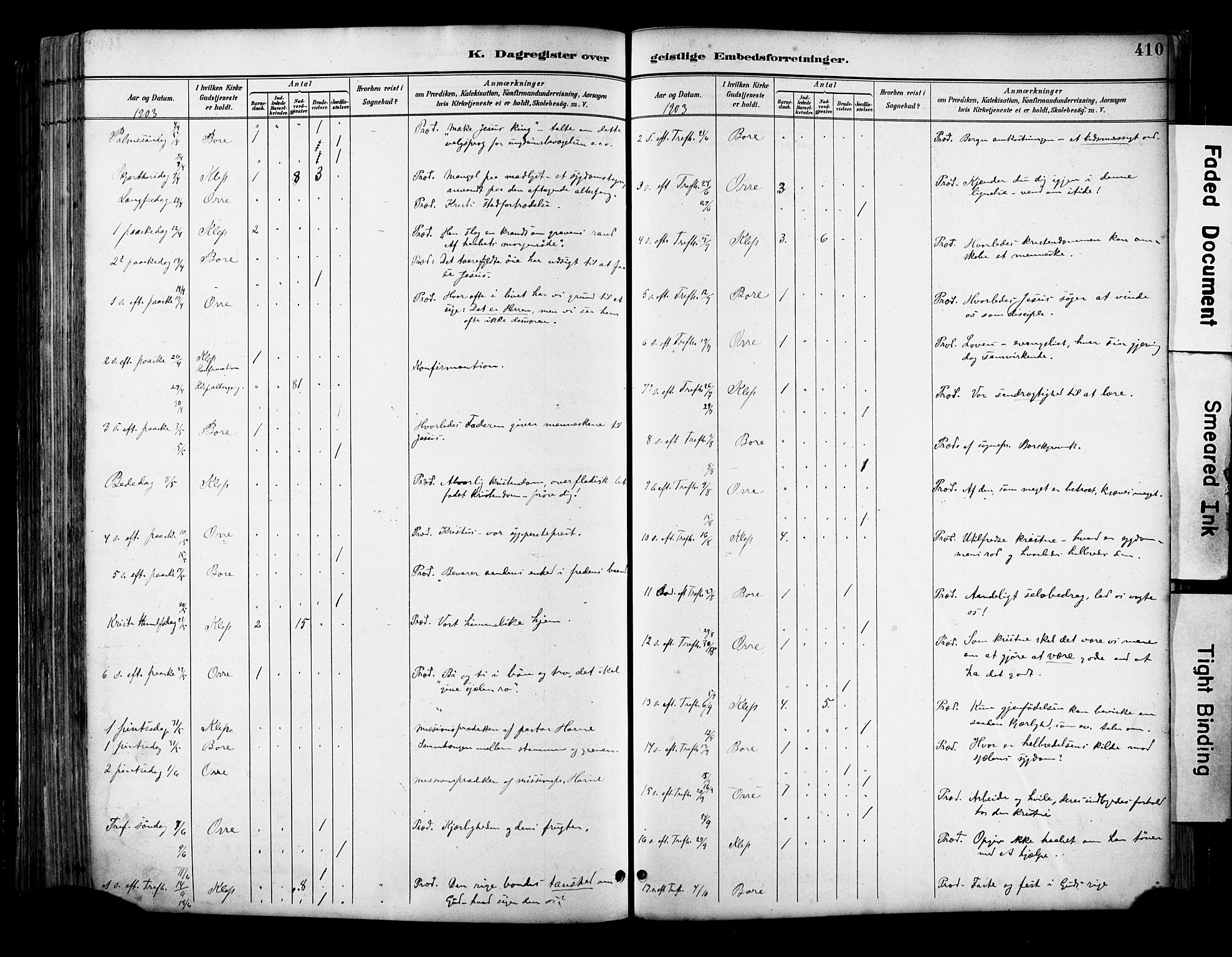 Klepp sokneprestkontor, SAST/A-101803/001/3/30BA/L0009: Parish register (official) no. A 7, 1886-1915, p. 410