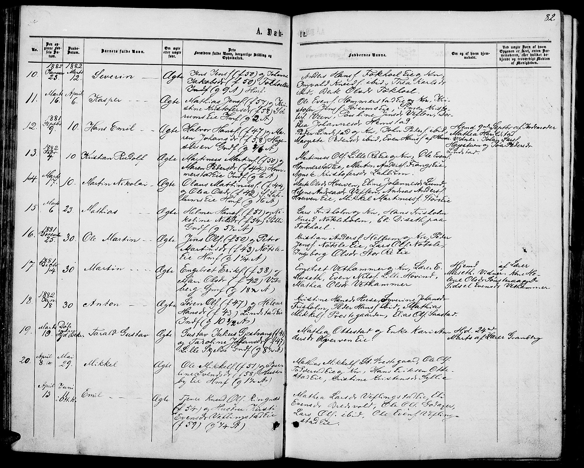 Stange prestekontor, AV/SAH-PREST-002/L/L0006: Parish register (copy) no. 6, 1864-1882, p. 82