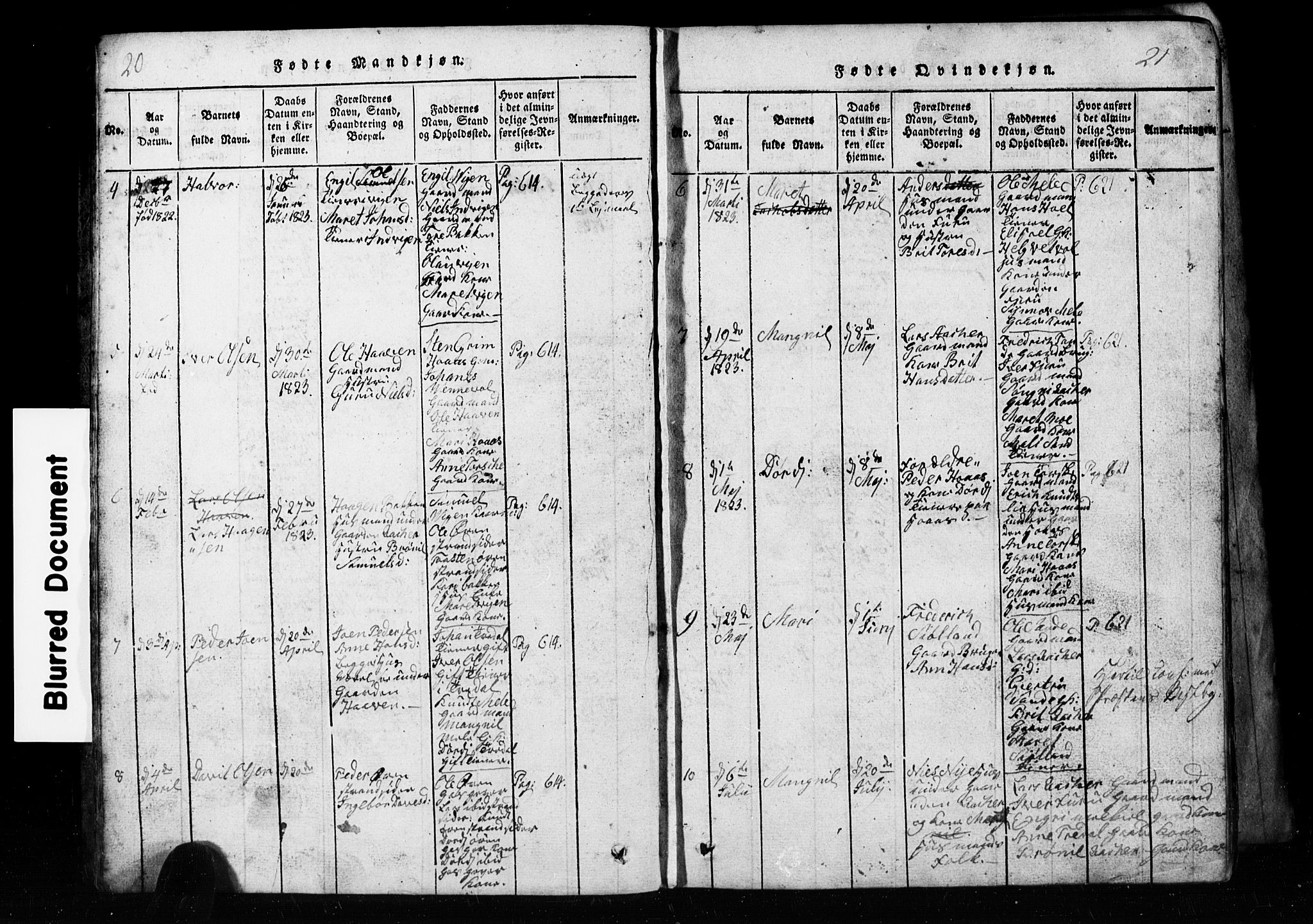Ministerialprotokoller, klokkerbøker og fødselsregistre - Møre og Romsdal, AV/SAT-A-1454/590/L1016: Parish register (copy) no. 590C01, 1819-1838, p. 20-21