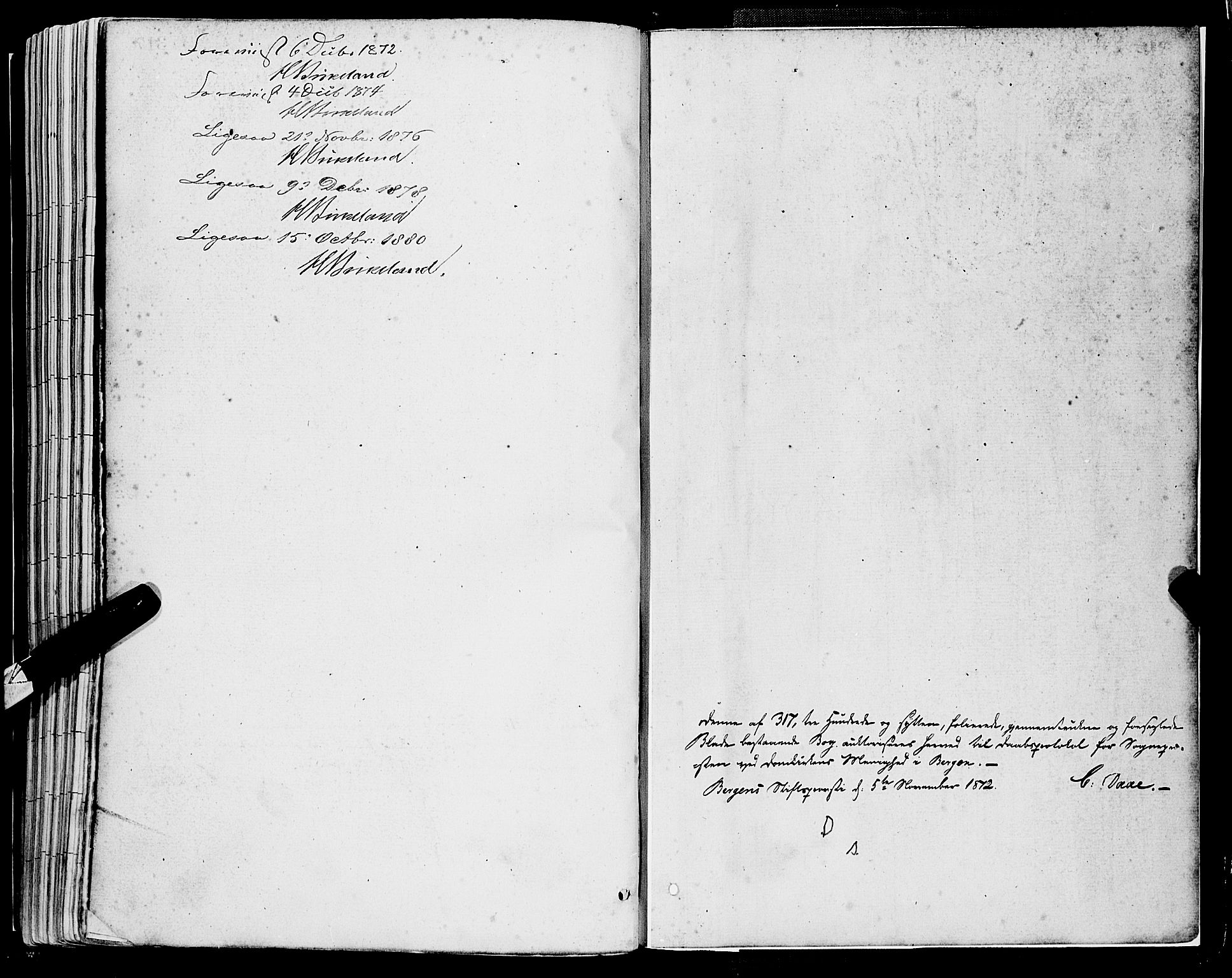 Domkirken sokneprestembete, SAB/A-74801/H/Haa/L0022: Parish register (official) no. B 5, 1872-1878