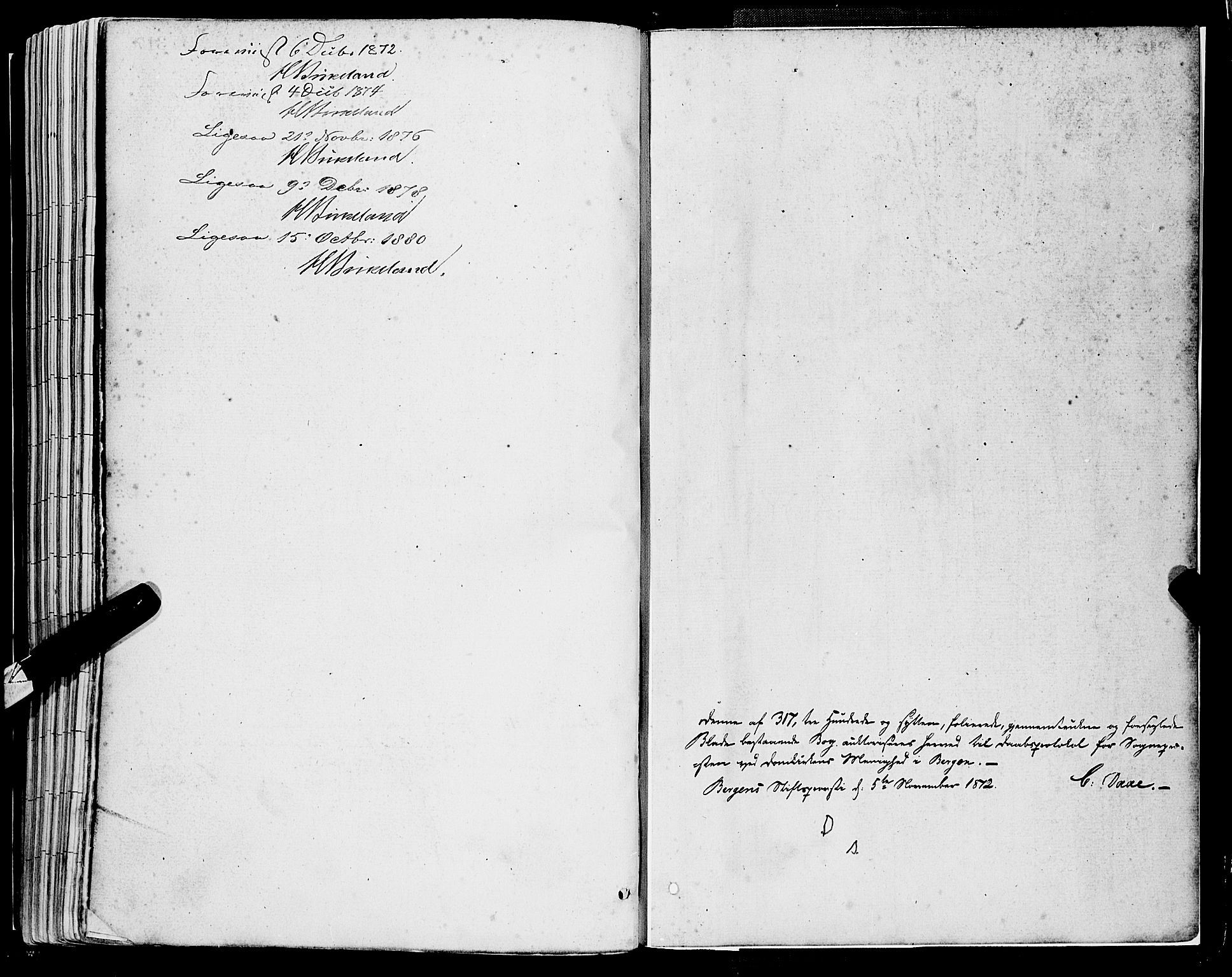 Domkirken sokneprestembete, AV/SAB-A-74801/H/Haa/L0022: Parish register (official) no. B 5, 1872-1878