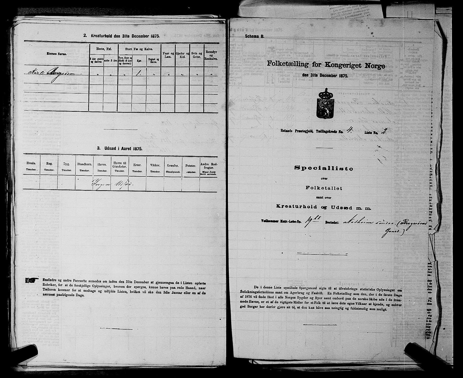 RA, 1875 census for 0221P Høland, 1875, p. 782