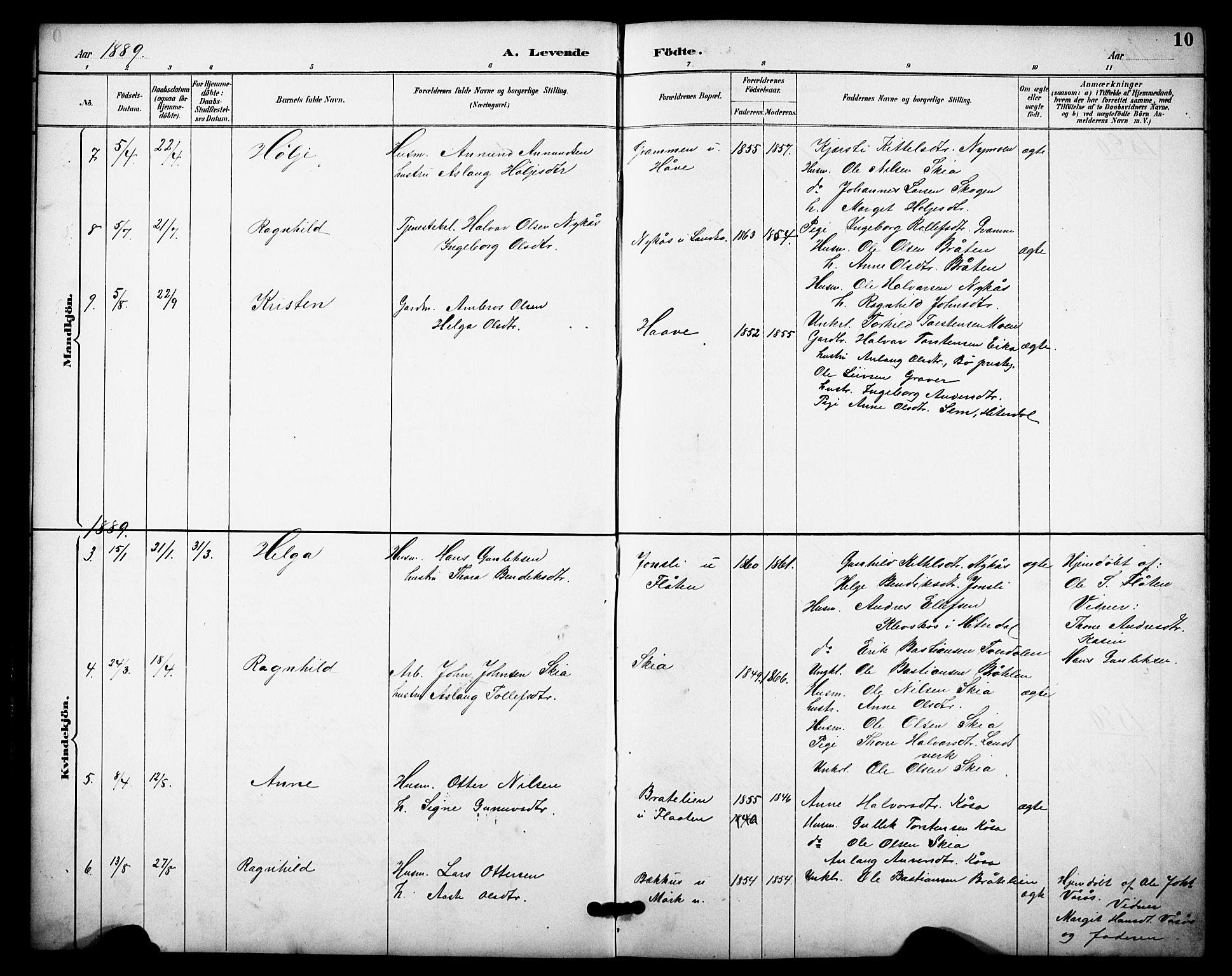 Heddal kirkebøker, SAKO/A-268/F/Fb/L0001: Parish register (official) no. II 1, 1884-1910, p. 10