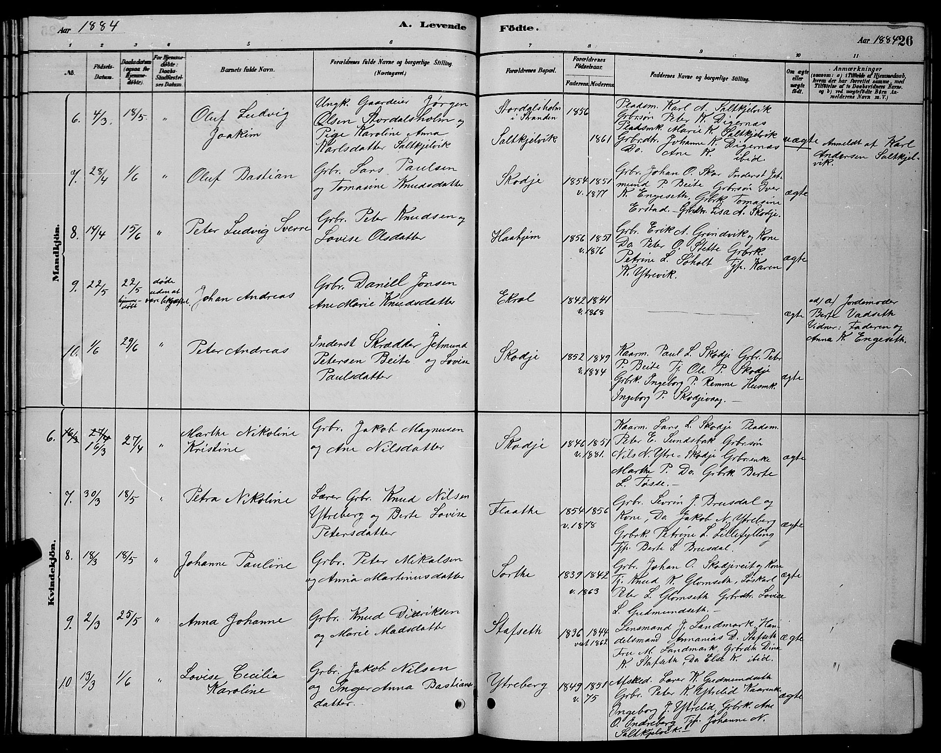 Ministerialprotokoller, klokkerbøker og fødselsregistre - Møre og Romsdal, SAT/A-1454/524/L0365: Parish register (copy) no. 524C06, 1880-1899, p. 26