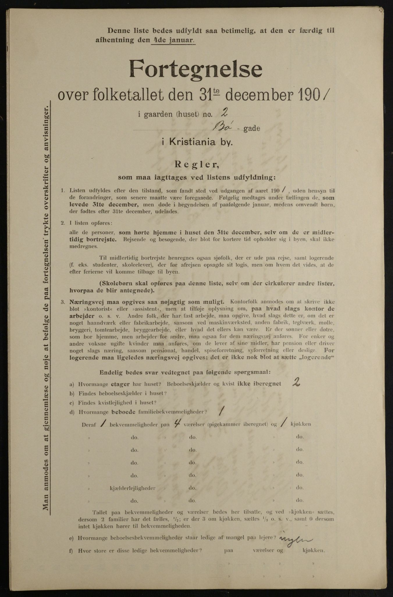 OBA, Municipal Census 1901 for Kristiania, 1901, p. 1823